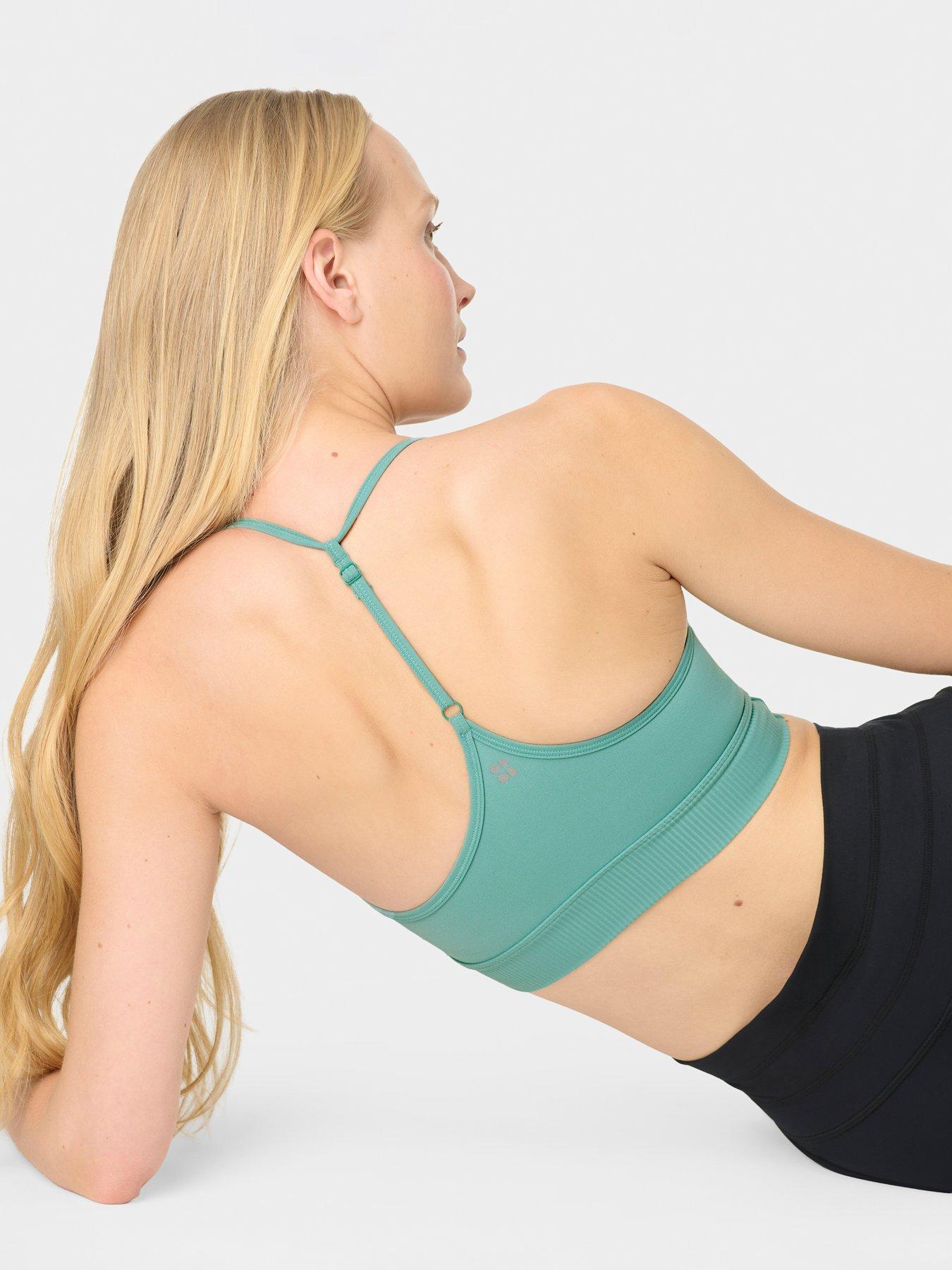Image 4 of 7 of Sweaty Betty Womens Training Ultimate Studio Ribbed Bra - Green