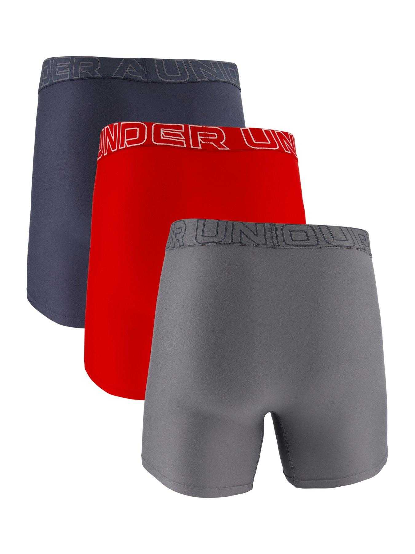 Image 2 of 3 of UNDER ARMOUR Mens Peformance Tech 6 Inch 3 Pack Boxers - Grey