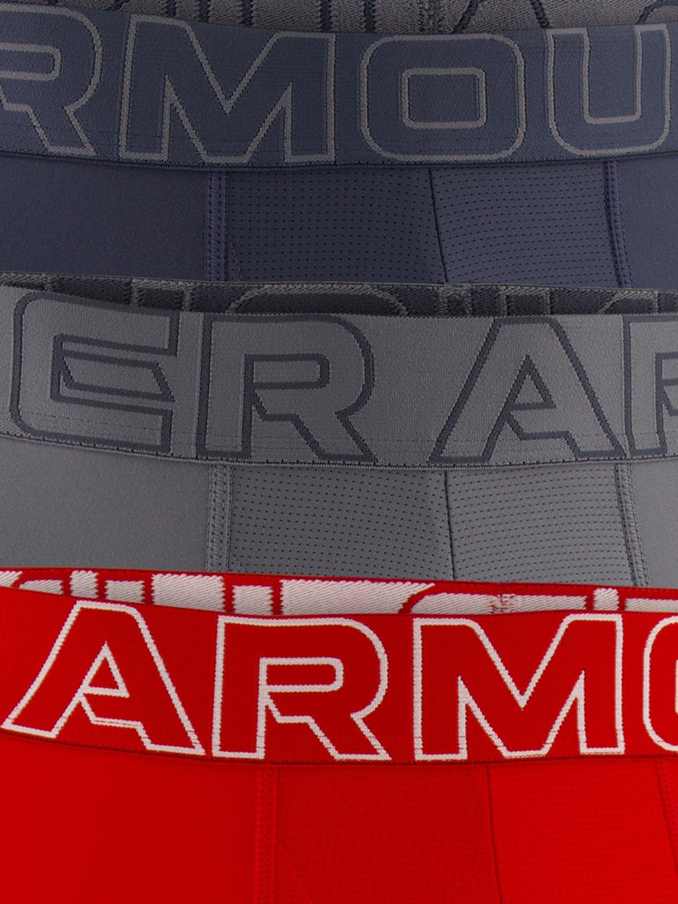Image 3 of 3 of UNDER ARMOUR Mens Peformance Tech 6 Inch 3 Pack Boxers - Grey
