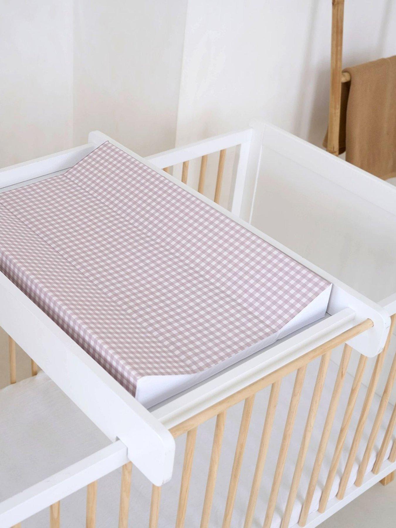 Image 1 of 4 of Clair De Lune Gingham Anti-Roll Wedge Changing Mat
