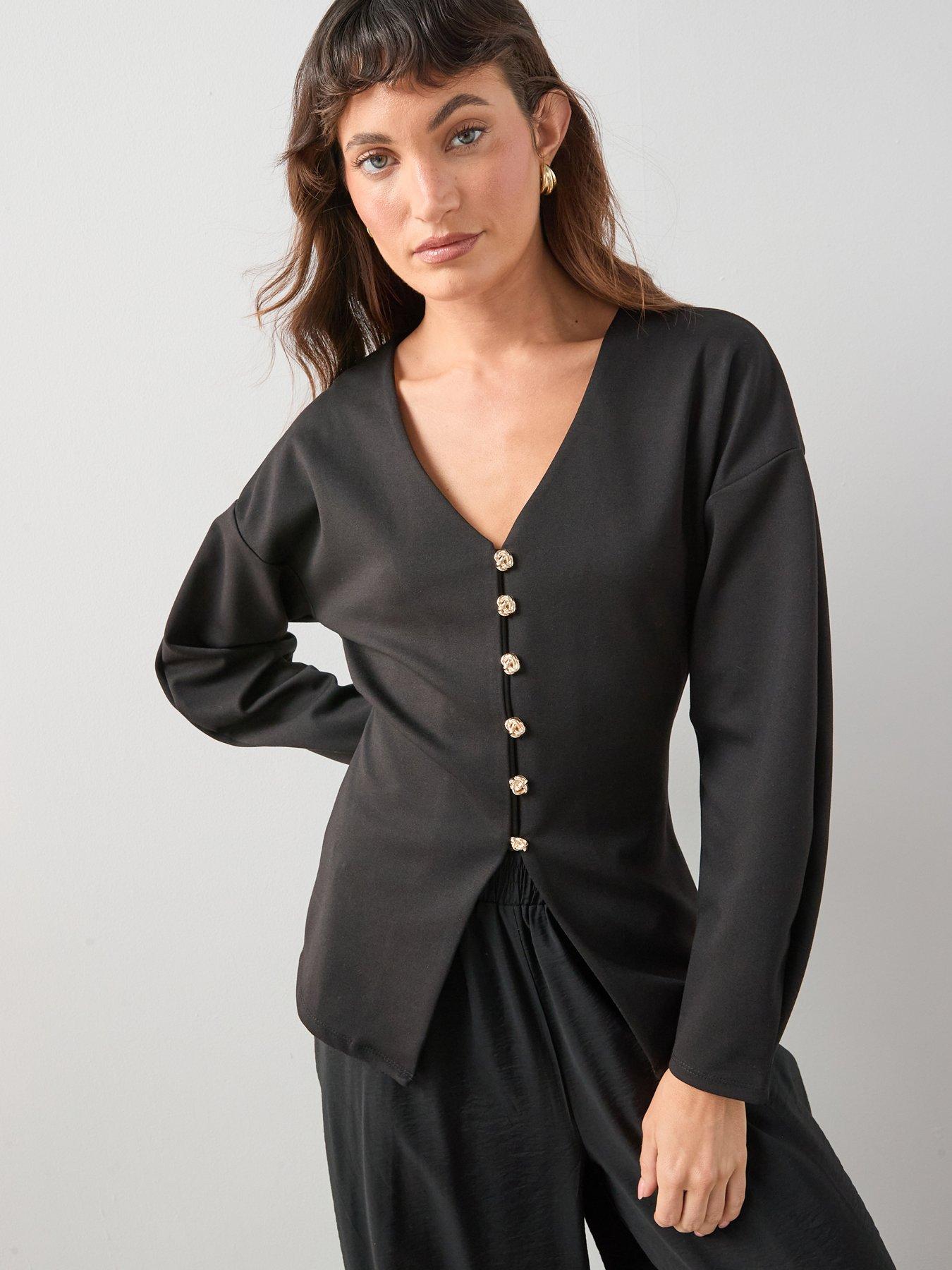 Image 3 of 6 of The Very Collection Button Up Volume Sleeve Top