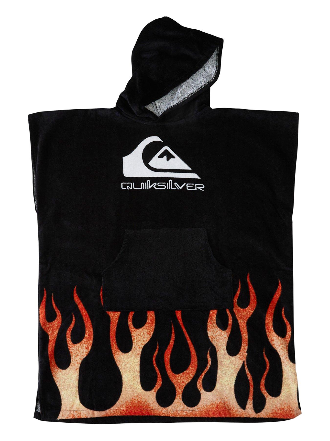 Quiksilver Boys Hooded Towel Robe, Black