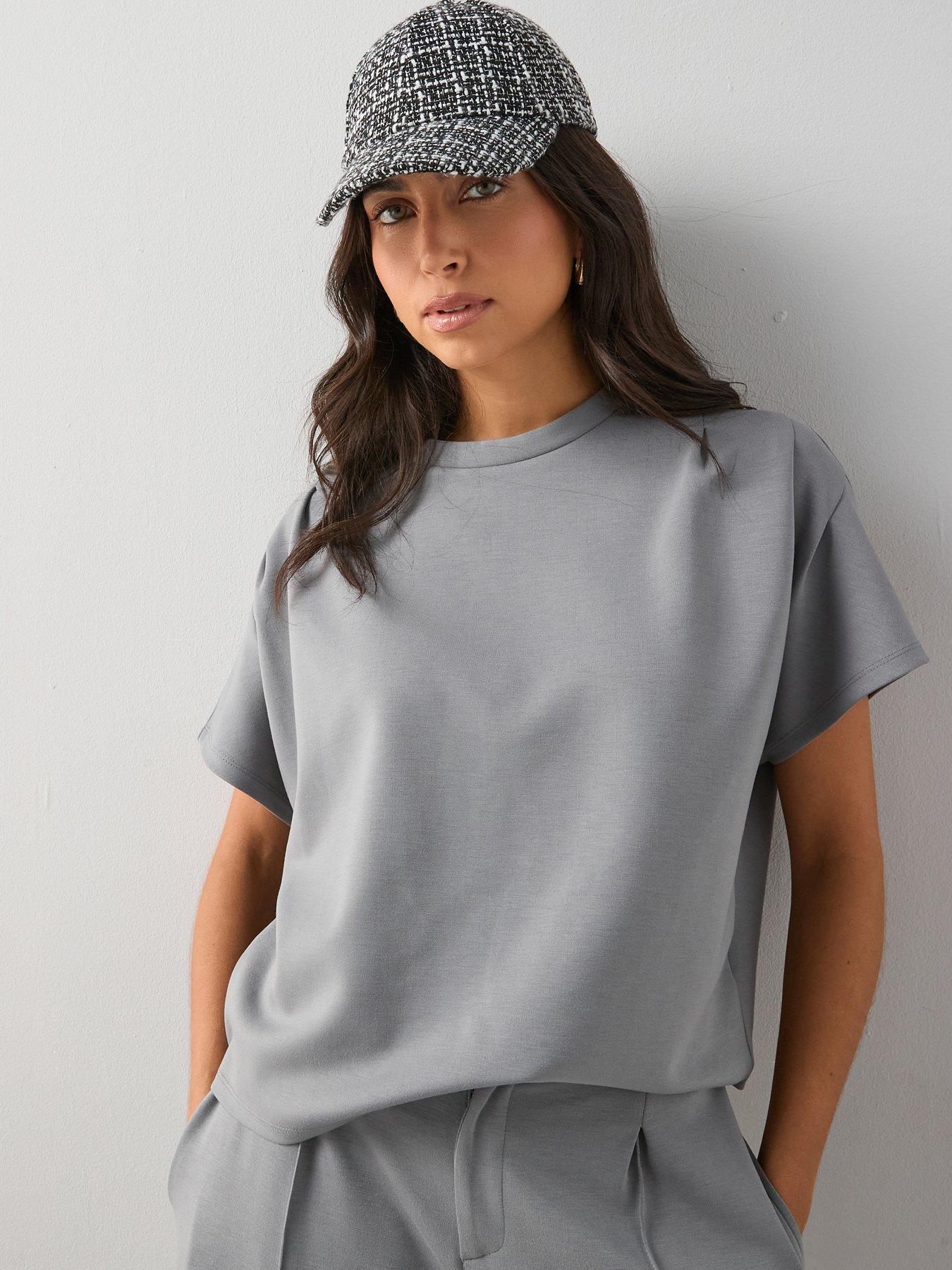 The Very Collection Oversized T-Shirt Co-Ord - Grey