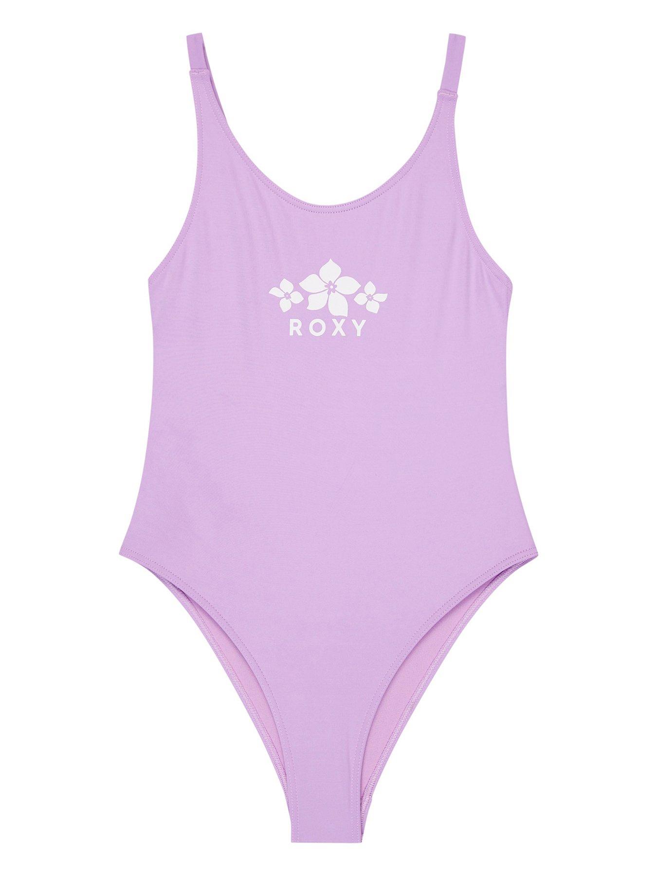 Image 2 of 5 of Roxy Girls Solid Active Swimsuit - Purple
