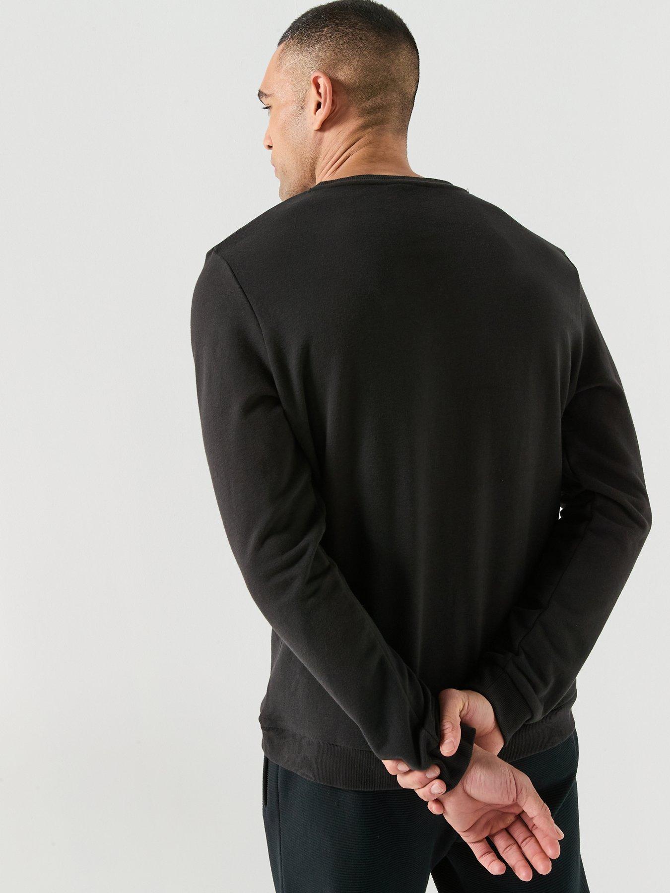 Image 2 of 5 of Tommy Hilfiger Linear Logo Loungewear Sweatshirt - Black