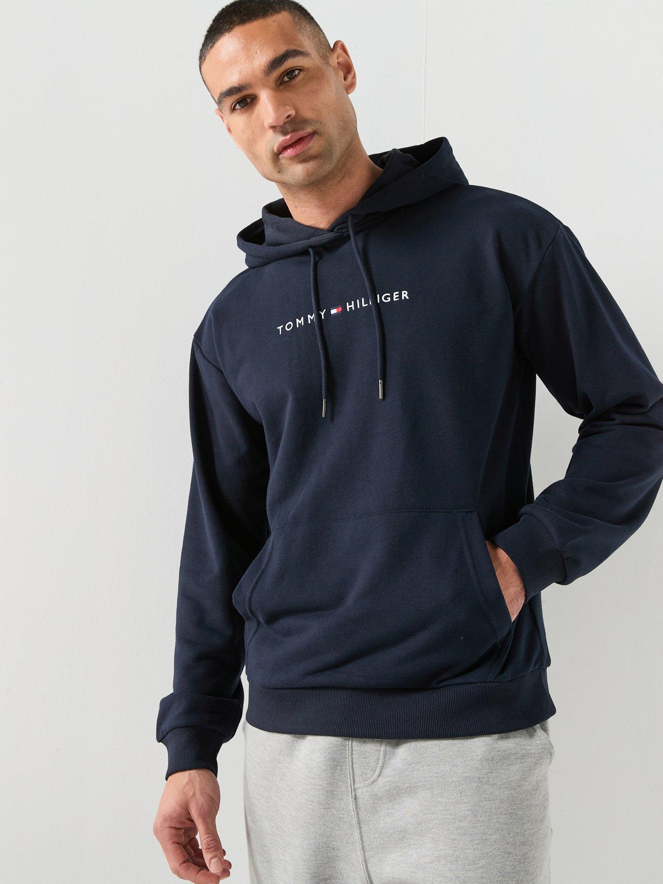Tommy Hilfiger Linear Logo Loungewear Overhead Hoodie - Navy