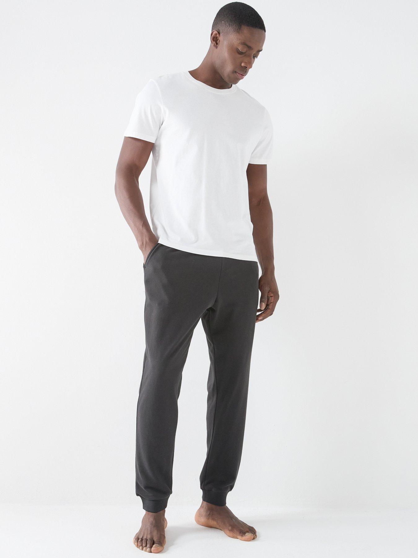 Image 3 of 5 of Tommy Hilfiger Linear Logo Loungewear Bottoms- Black