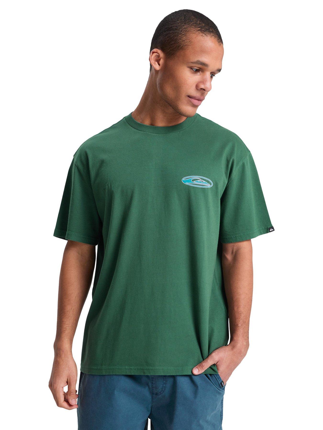 Quiksilver Mens Quikglobe T-Shirt, Green, Size M, Men