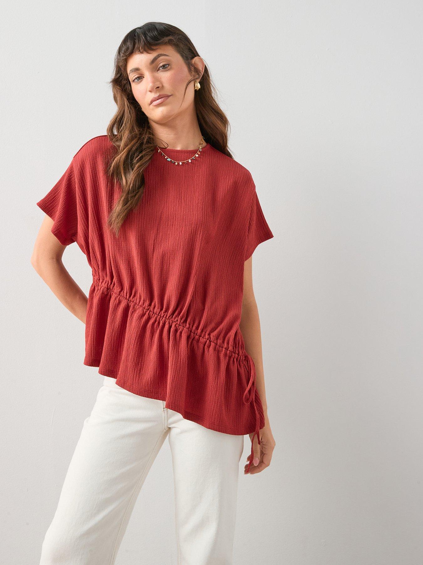 Image 1 of 6 of The Very Collection Puff Sleeve Ruched Top