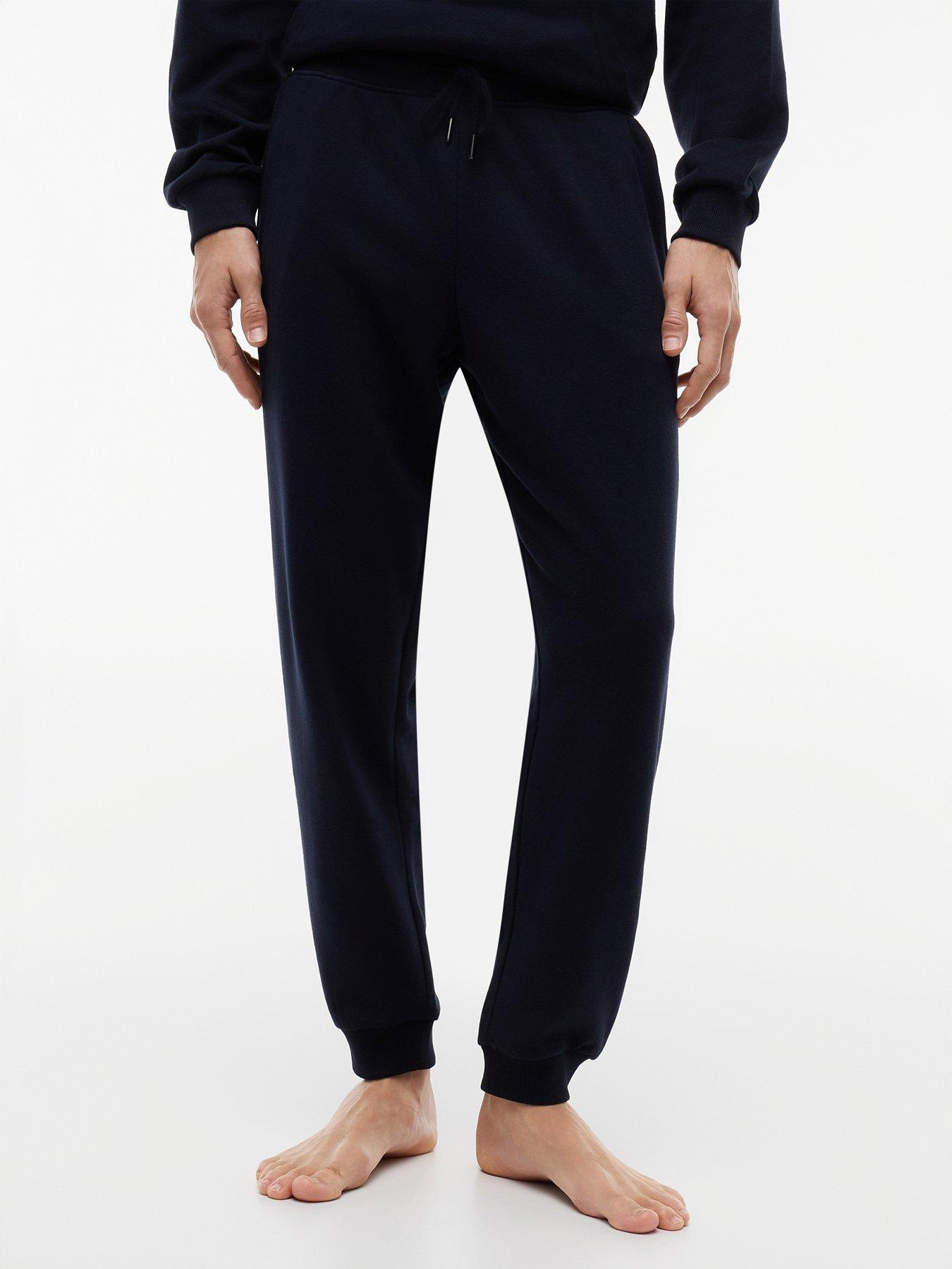 Image 1 of 4 of Tommy Hilfiger Linear Logo Loungewear Bottoms- Navy