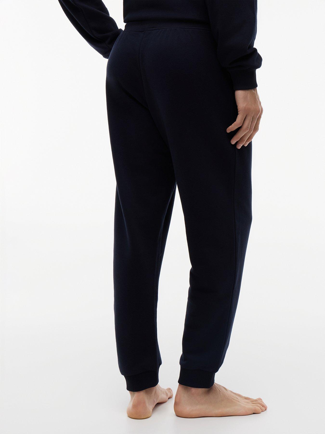 Image 3 of 4 of Tommy Hilfiger Linear Logo Loungewear Bottoms- Navy