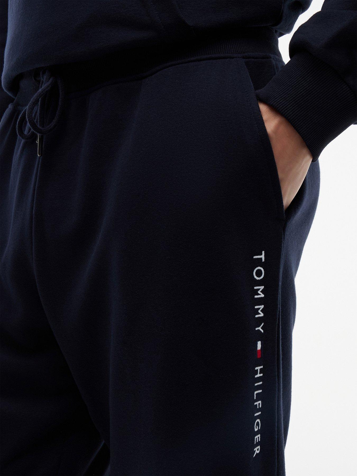Image 4 of 4 of Tommy Hilfiger Linear Logo Loungewear Bottoms- Navy