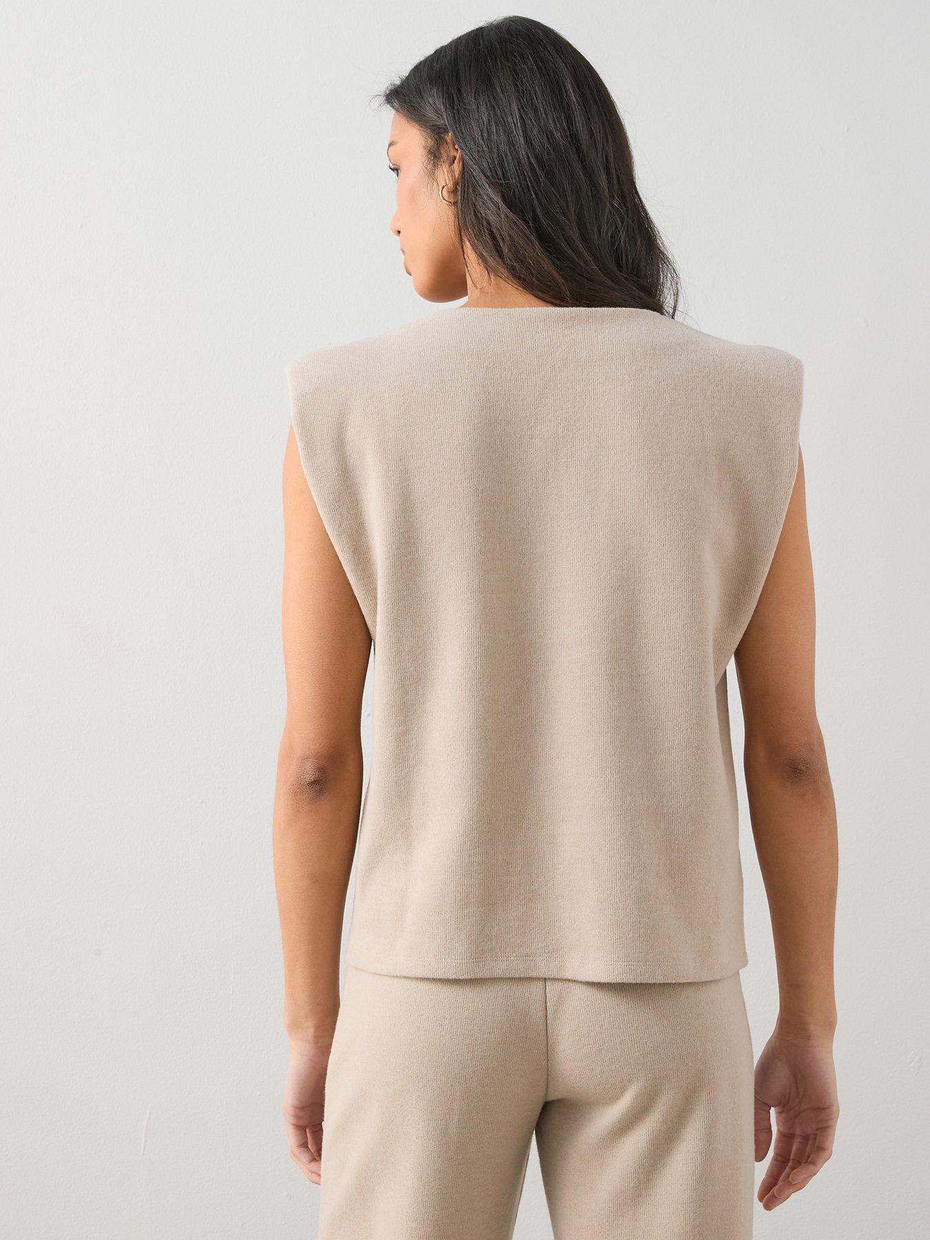 Image 2 of 6 of The Very Collection Soft Touch Rib Sleeveless Top Co-Ord - Cream