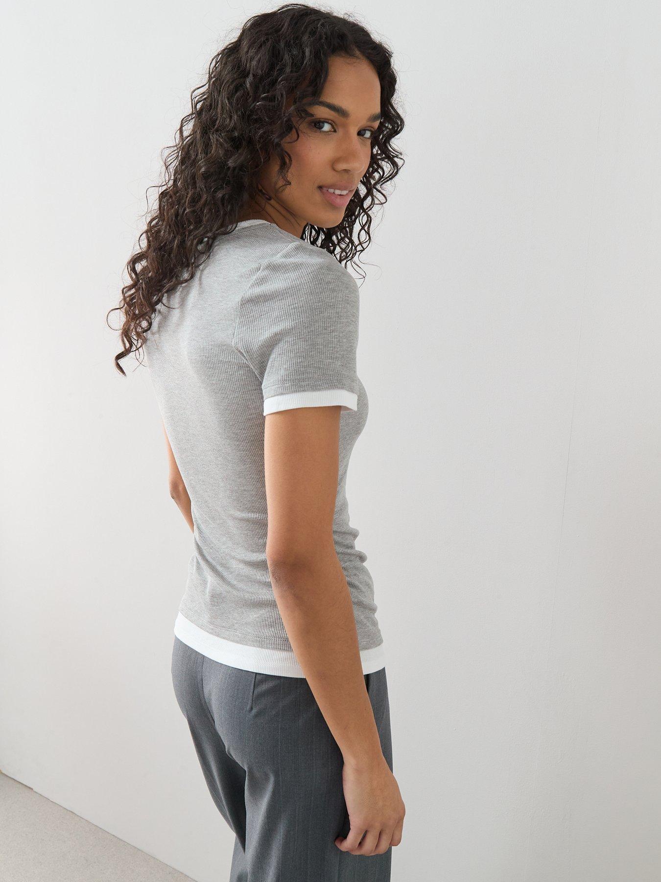 Image 2 of 6 of The Very Collection 2 In 1 Layered Look Top - Grey