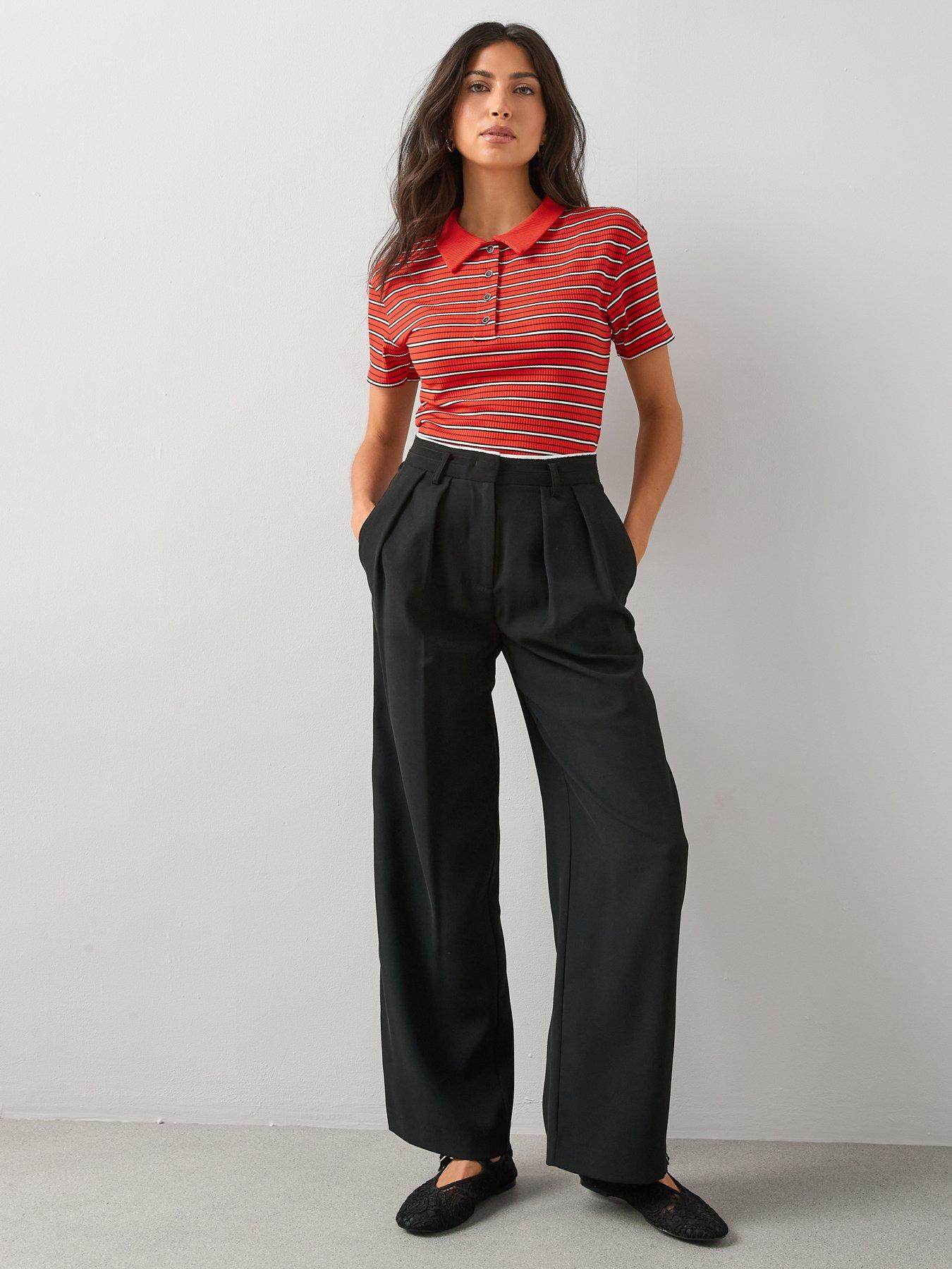 Image 3 of 6 of The Very Collection Stripe Polo Top - Red