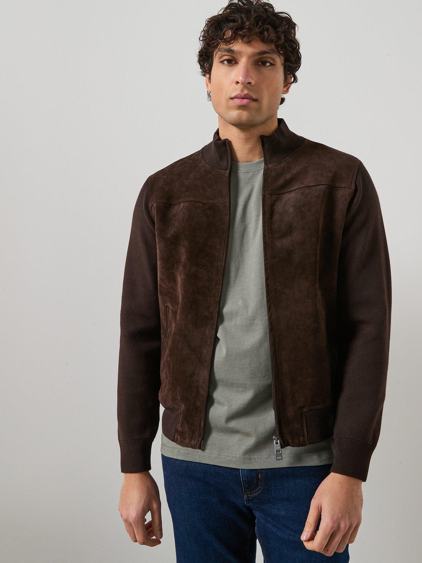 Mango Combined Leather And Suede Jacket - Brown