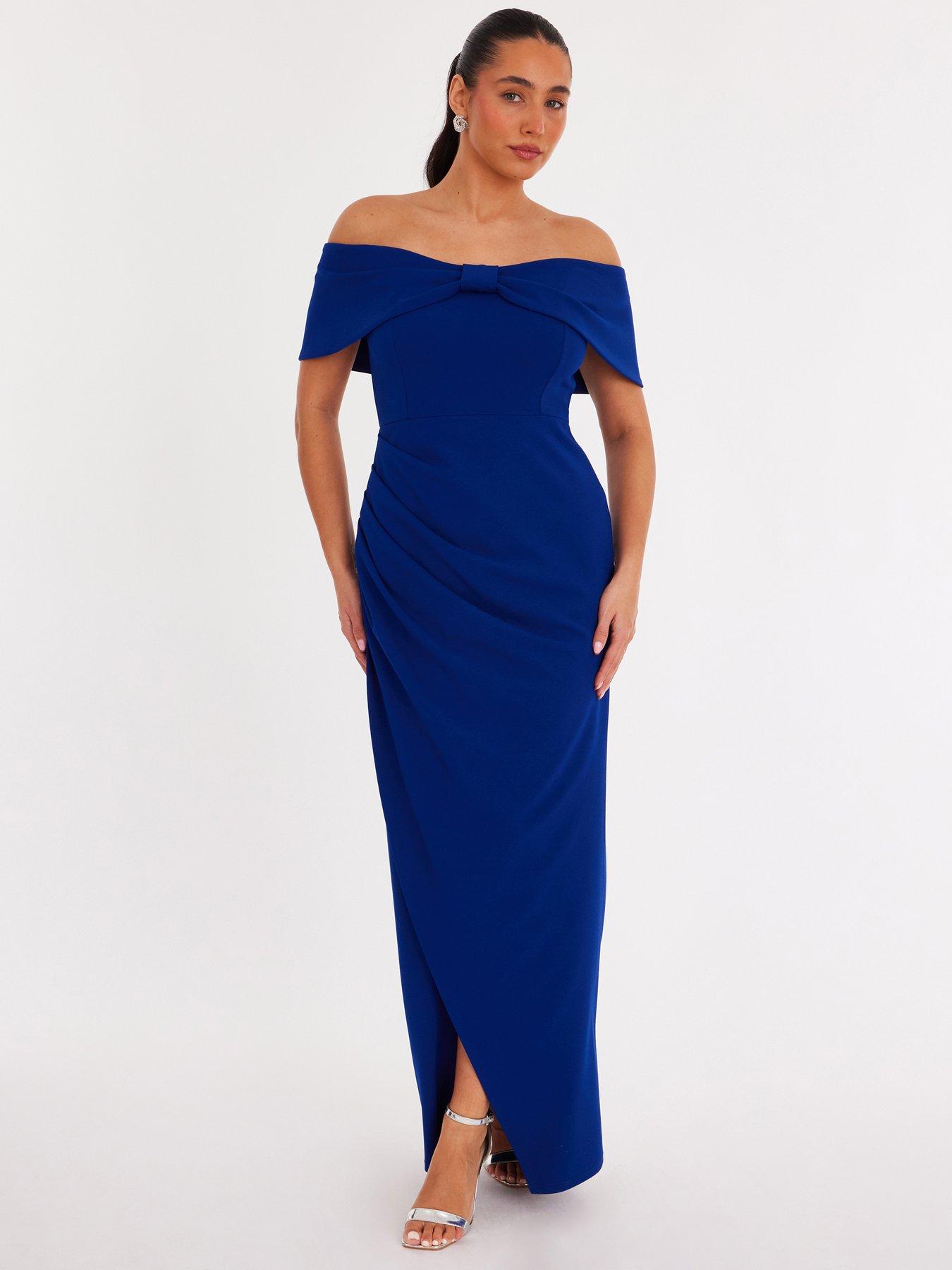 Quiz Royal Blue Bardot Maxi Dress