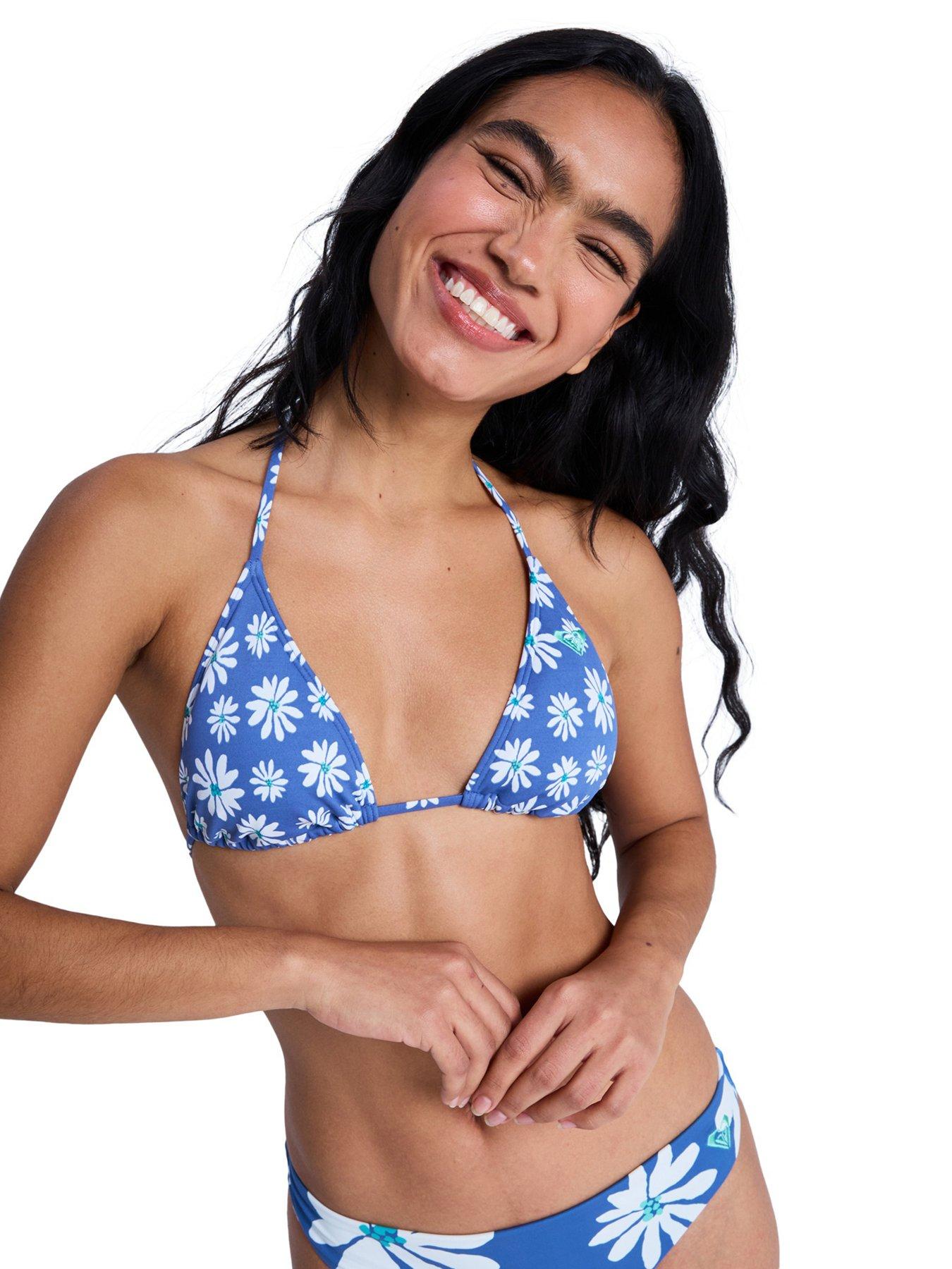 Roxy Womens Essentials Tiki Triangle Bikini Top - Blue