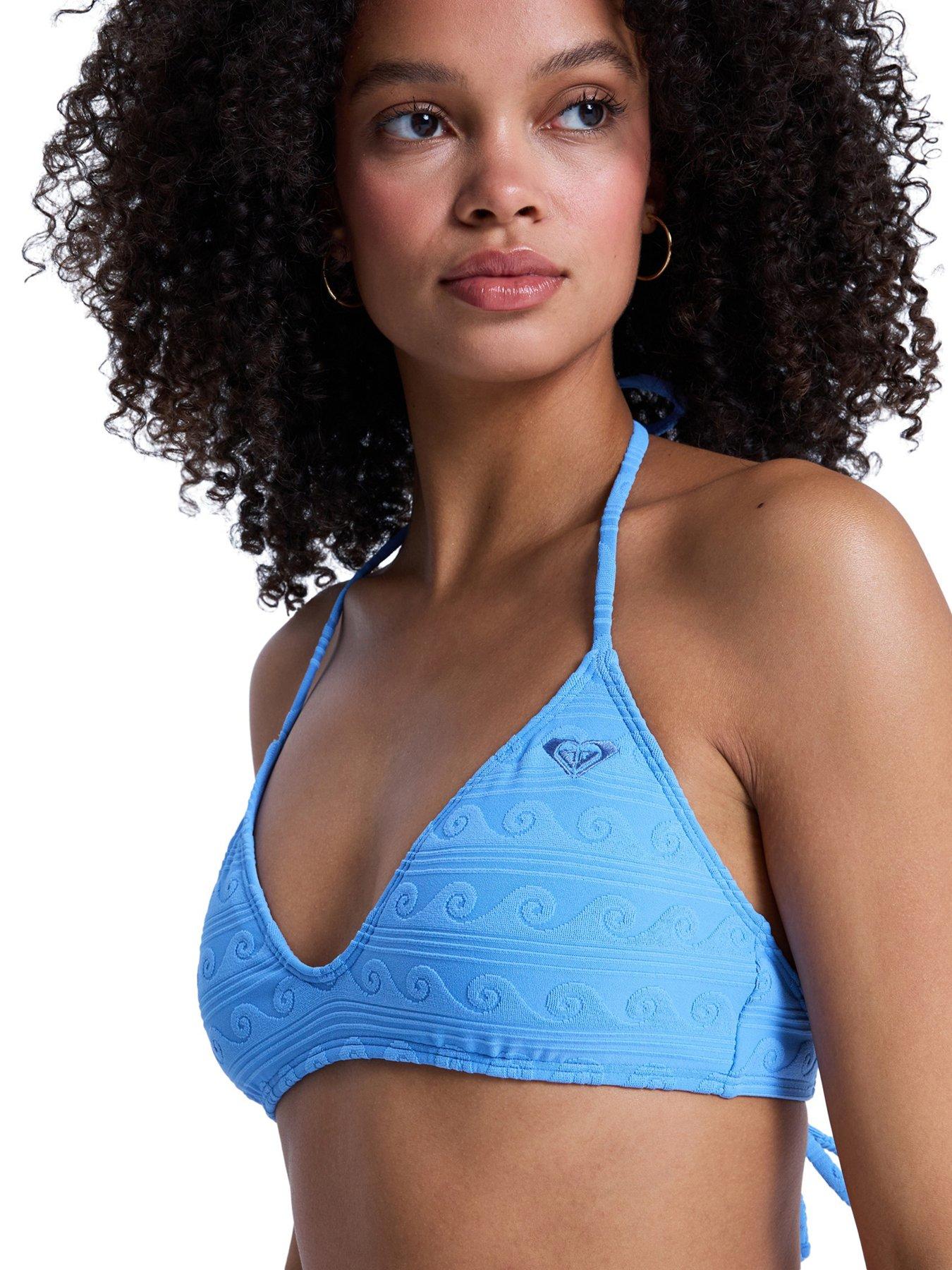 Image 1 of 3 of Roxy Womens Paradise Wave Fixed Triangle Bikini Top - Blue