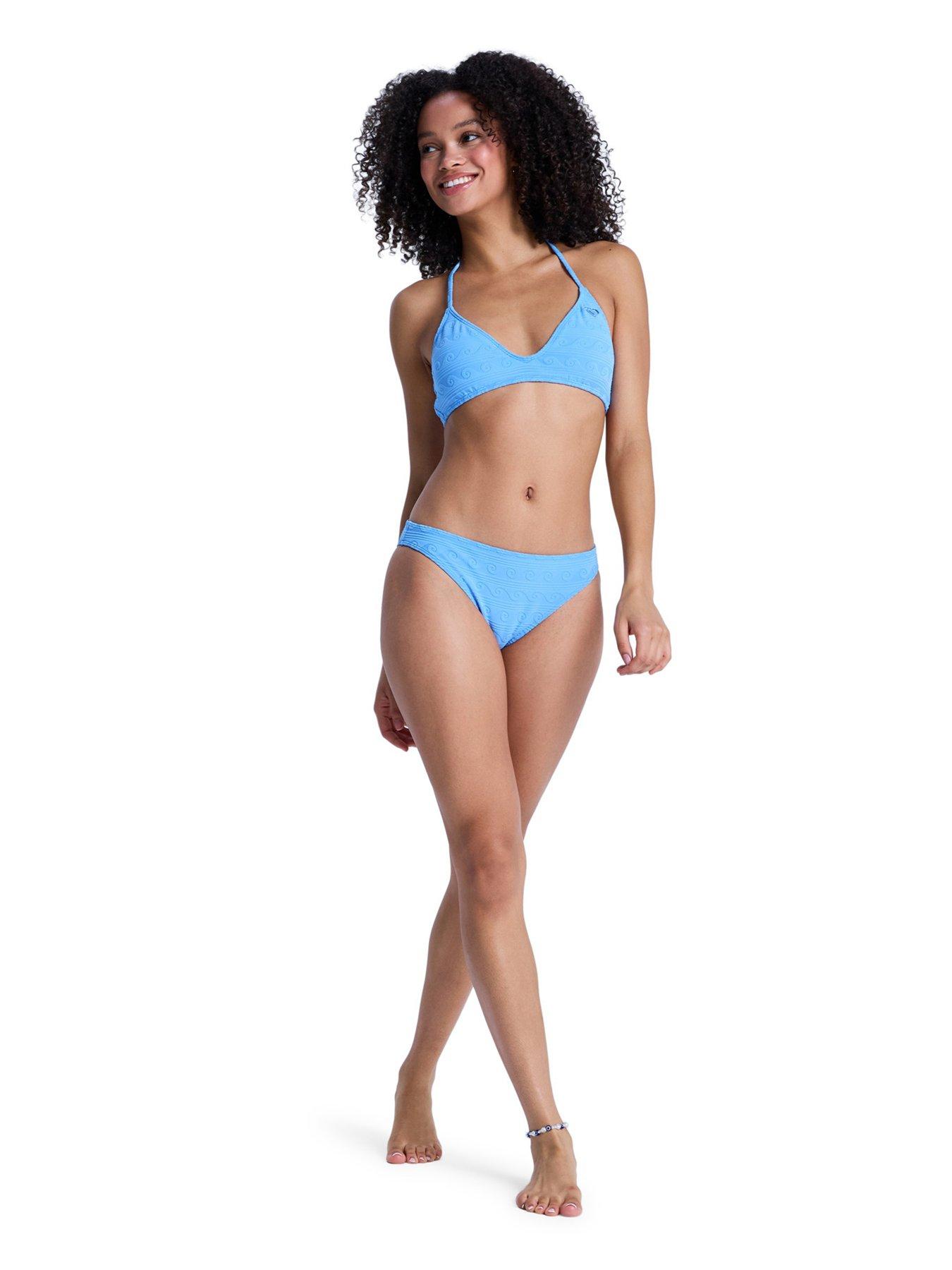 Image 3 of 3 of Roxy Womens Paradise Wave Fixed Triangle Bikini Top - Blue