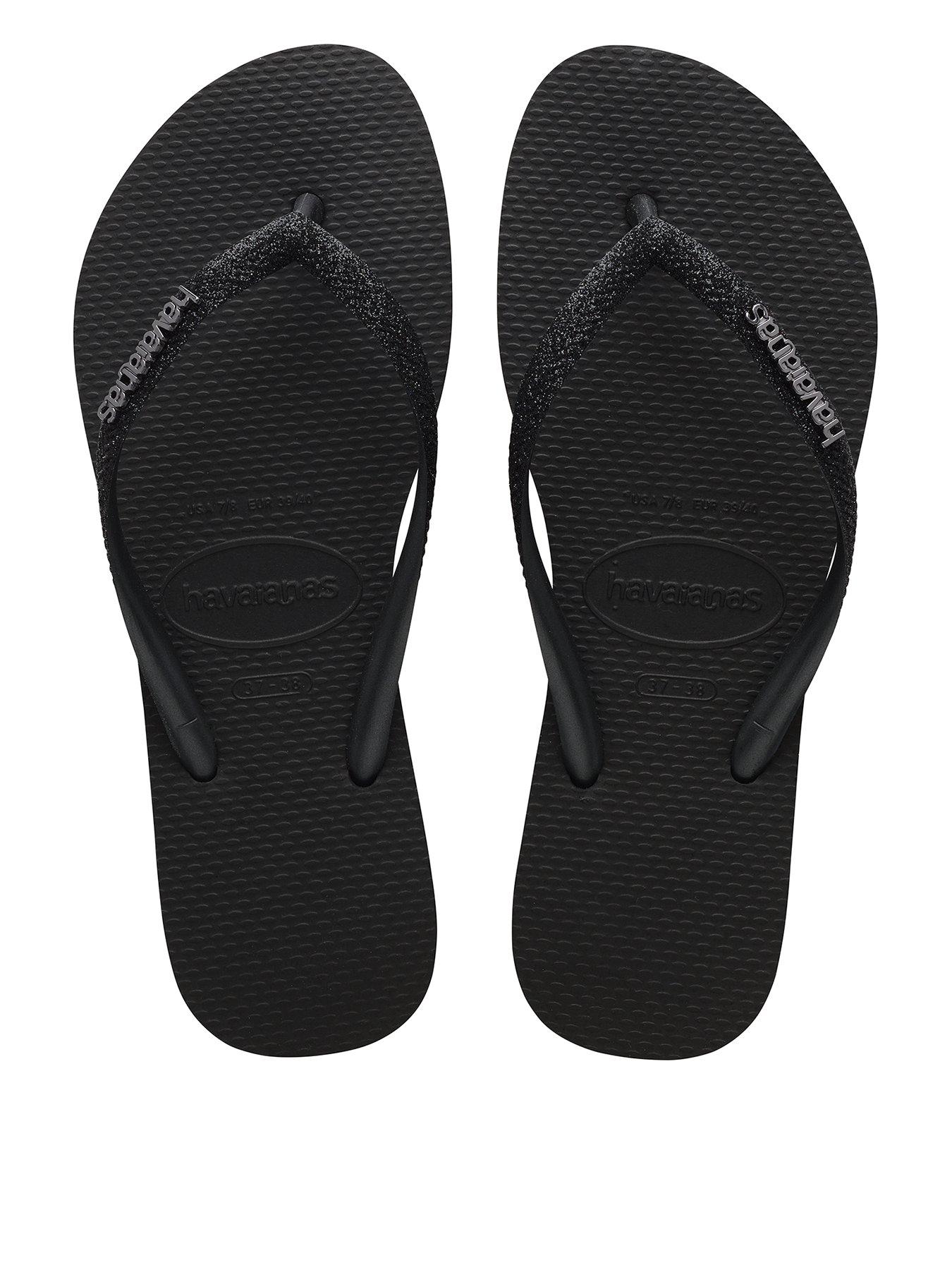 Image 1 of 5 of Havaianas Slim Glitter Ii Flip Flop - Black/Black
