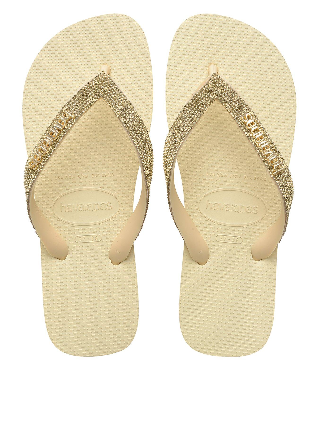 Havaianas Flip Flops Top Glow Metallic Rubber, Women's Size 37/38 - Image 2