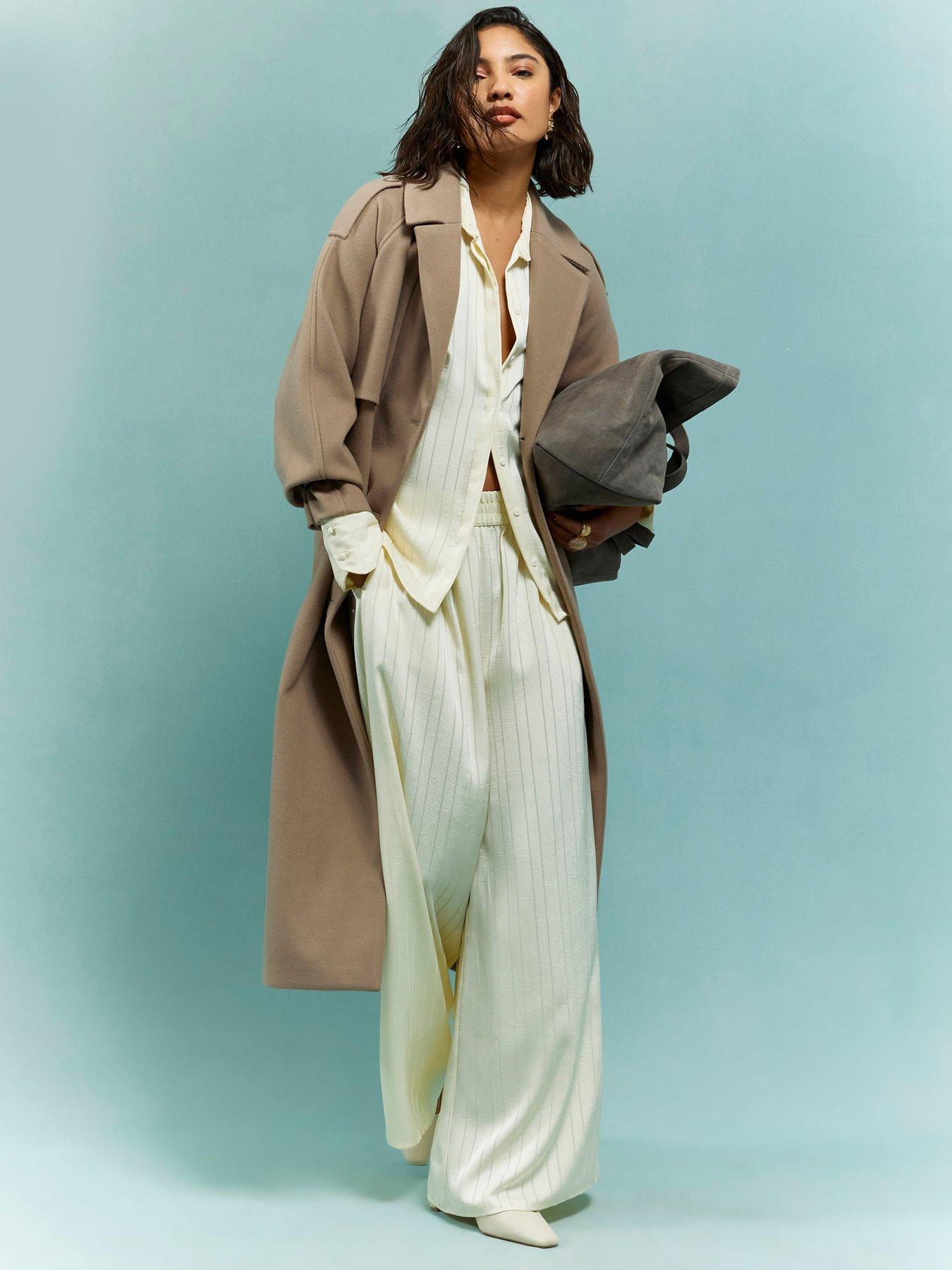 Image 3 of 4 of River Island Stripe Crinkle Blouse - Cream