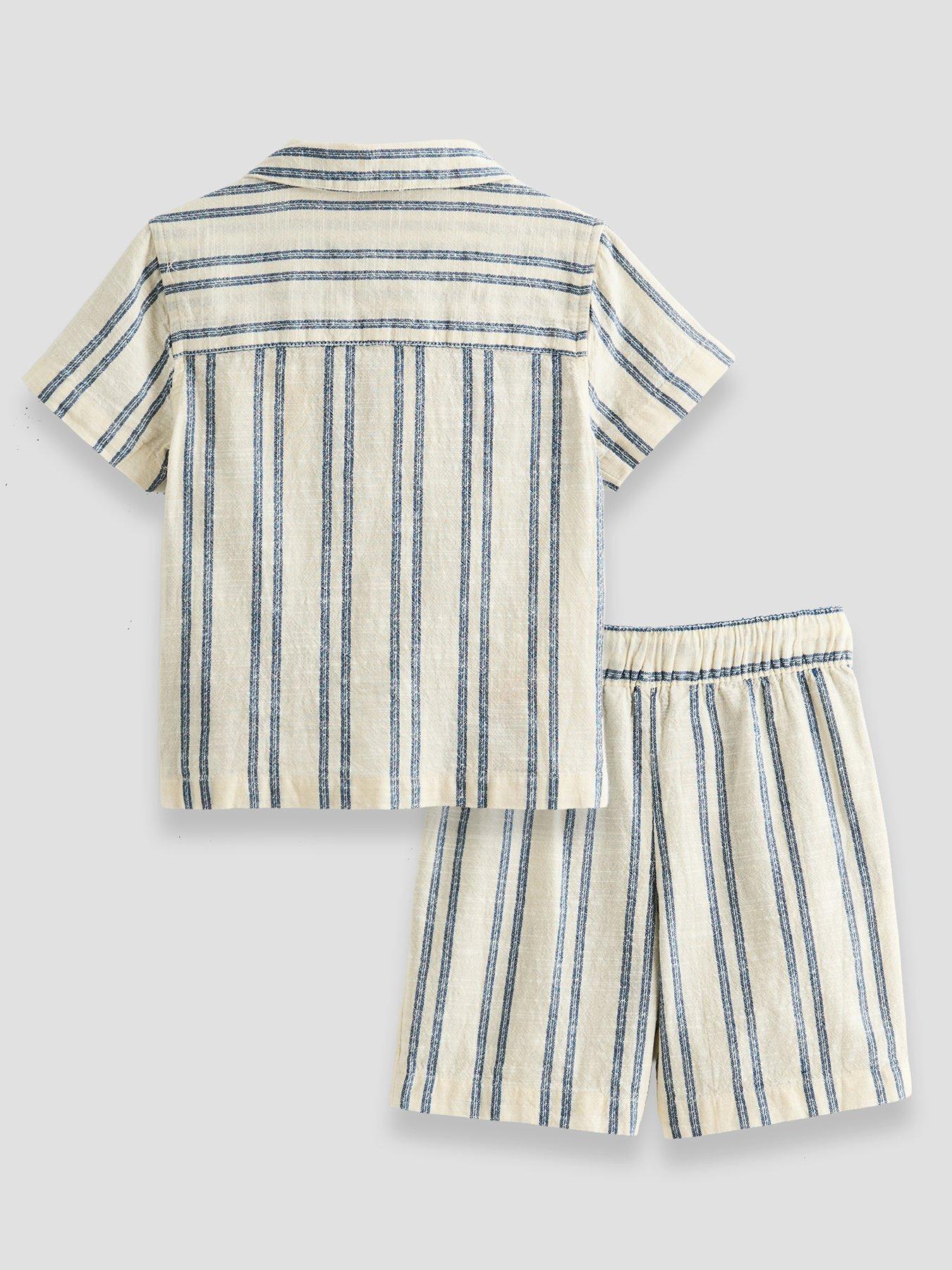Image 2 of 6 of The Very Collection Boys Embroidered Revere Shirt And Shorts Outfit Set - Multi