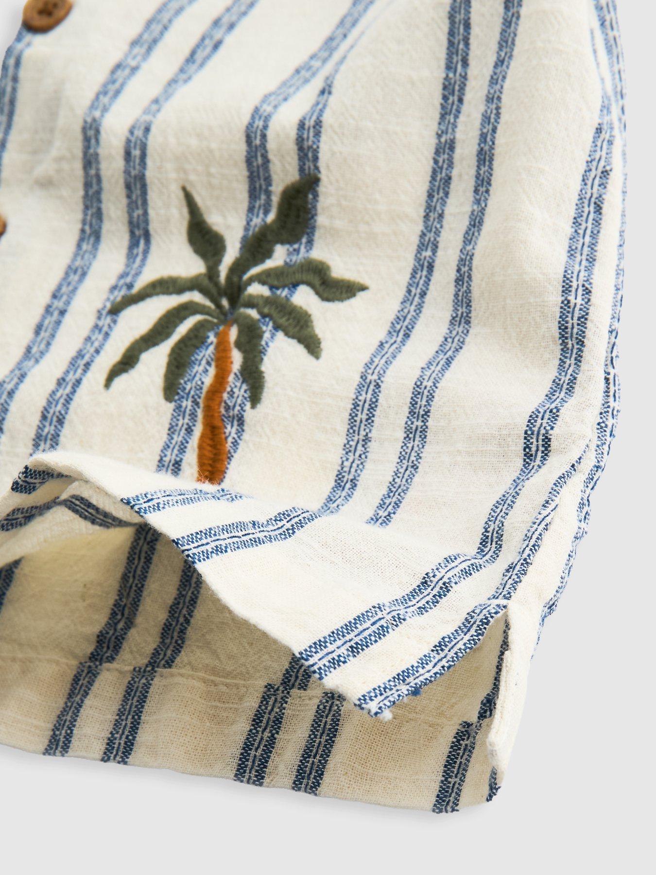 Image 4 of 6 of The Very Collection Boys Embroidered Revere Shirt And Shorts Outfit Set - Multi