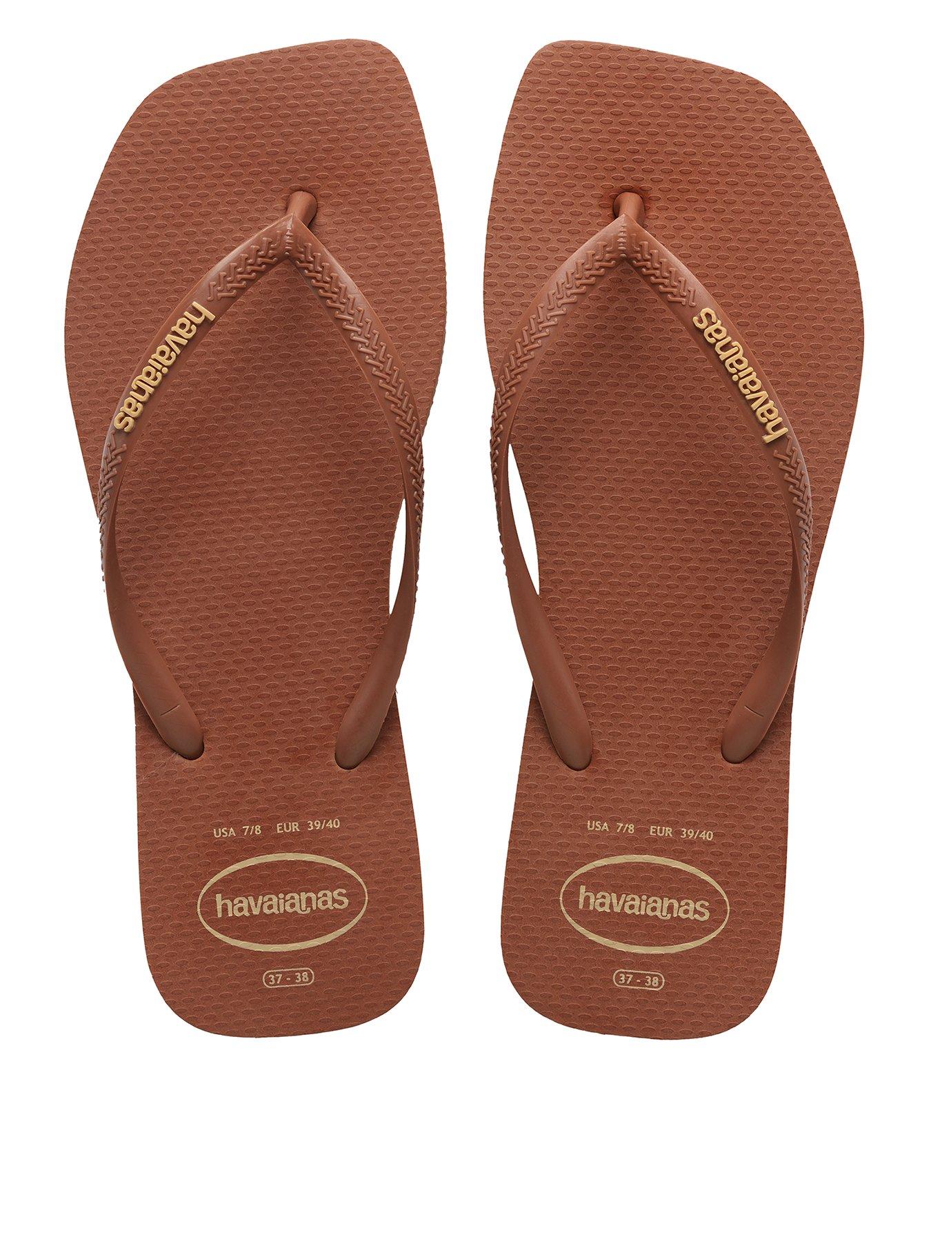 Image 1 of 6 of Havaianas Square Logo Pop Up Flip Flop - Rust