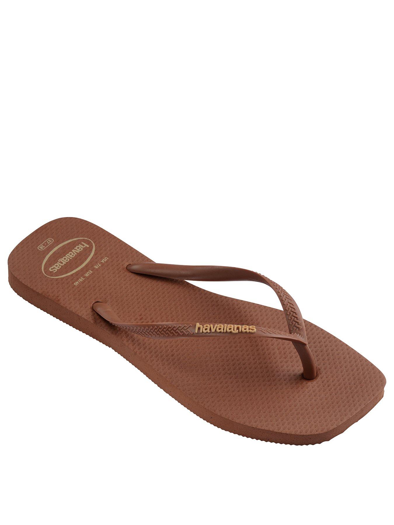 Image 2 of 6 of Havaianas Square Logo Pop Up Flip Flop - Rust