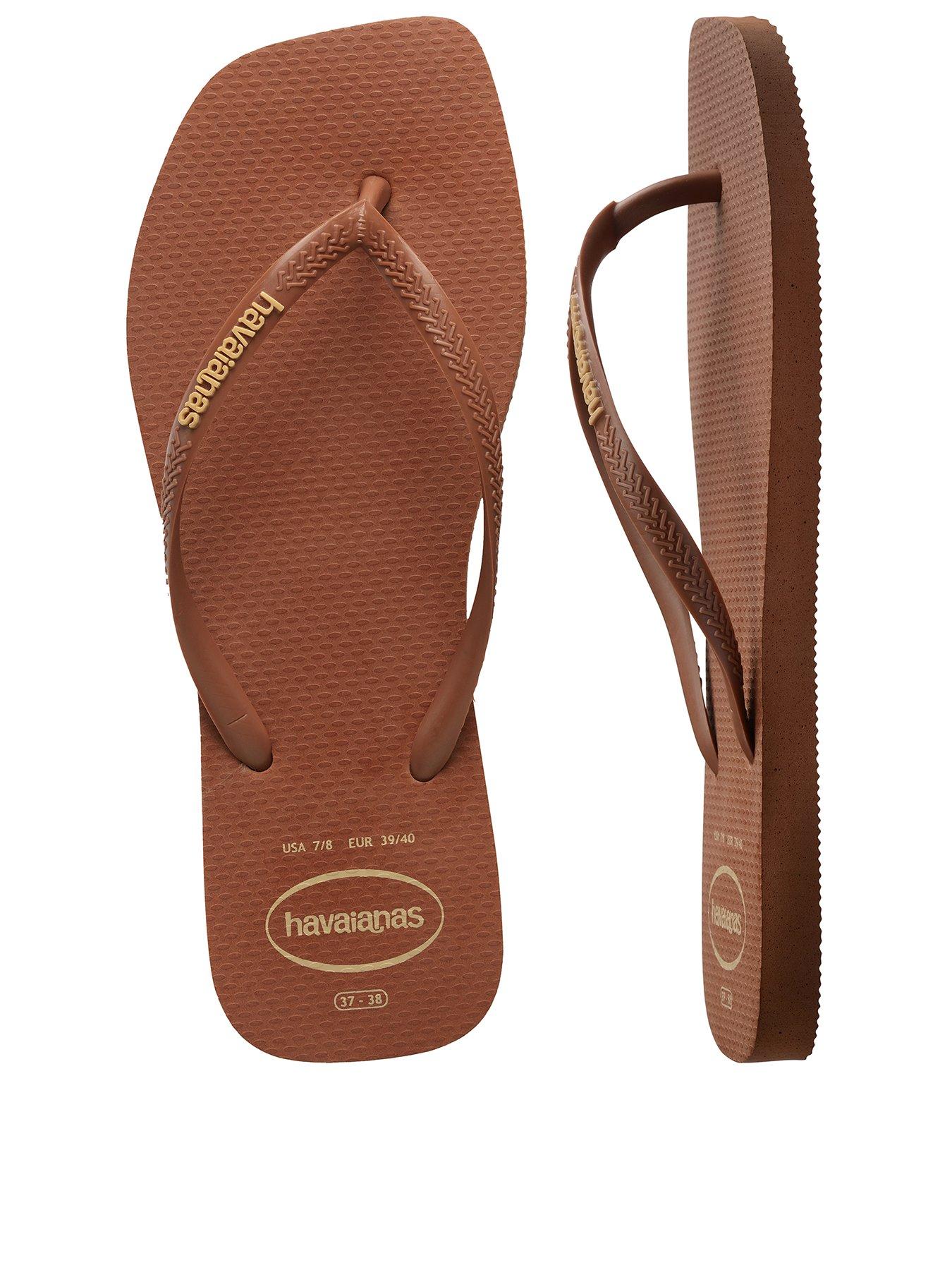 Image 3 of 6 of Havaianas Square Logo Pop Up Flip Flop - Rust