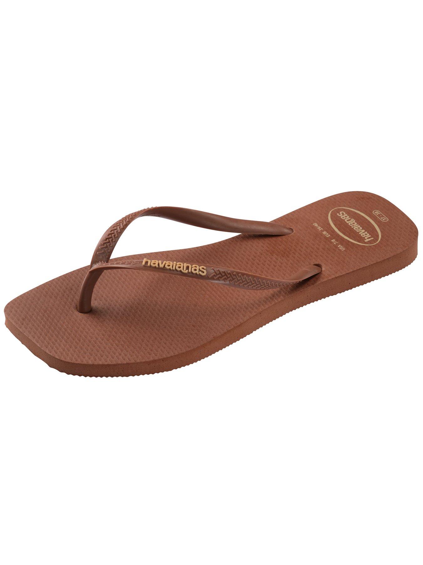 Image 6 of 6 of Havaianas Square Logo Pop Up Flip Flop - Rust