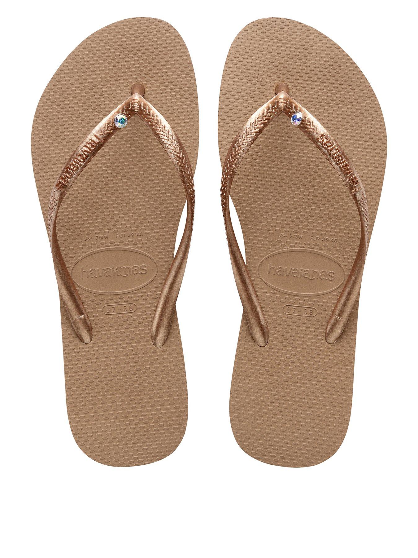 Havaianas Slim Crystal SW II Flip Flop - Rose Gold