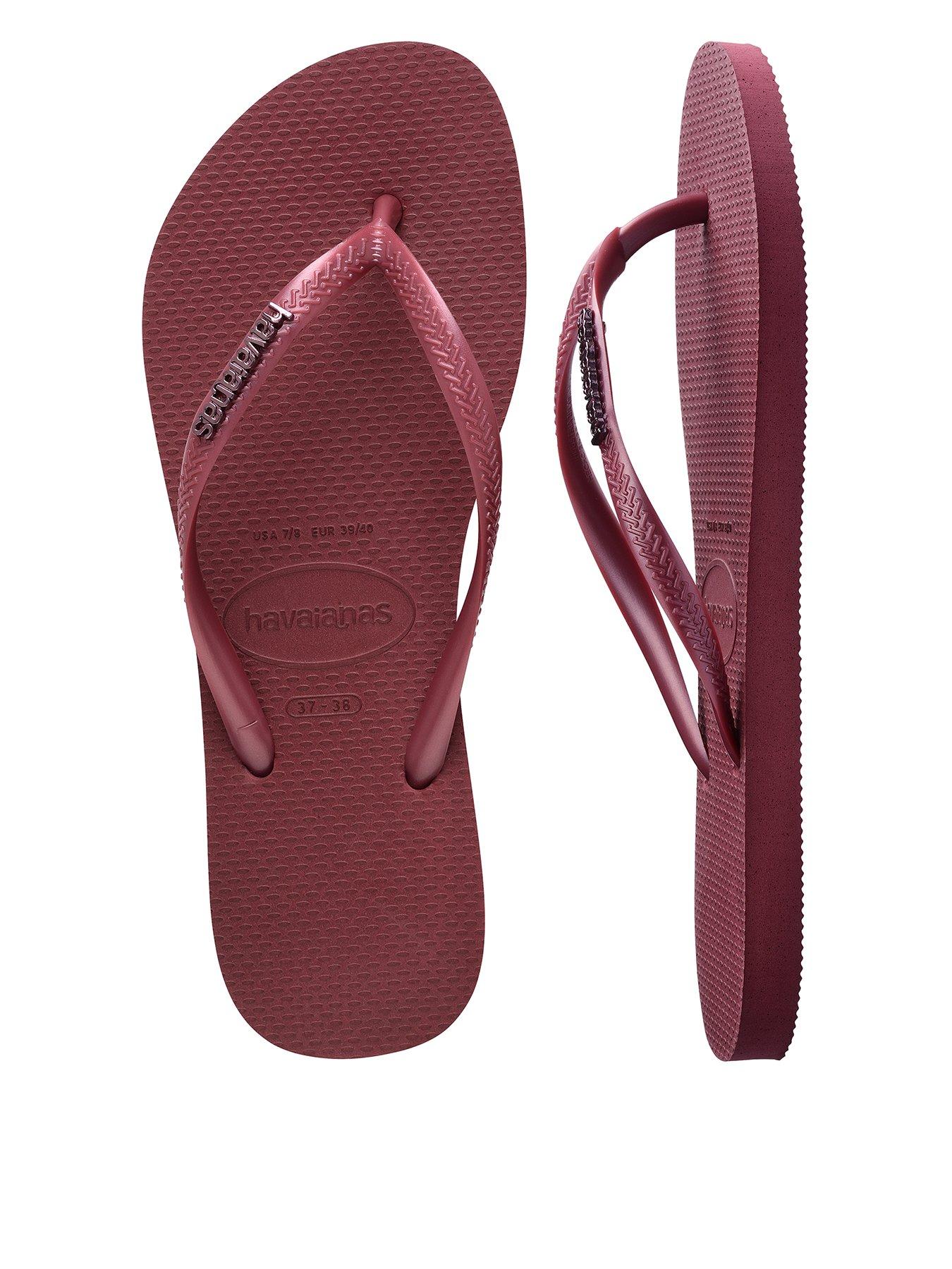 Havaianas Slim Logo Metallic Flip Flop - Amaranth