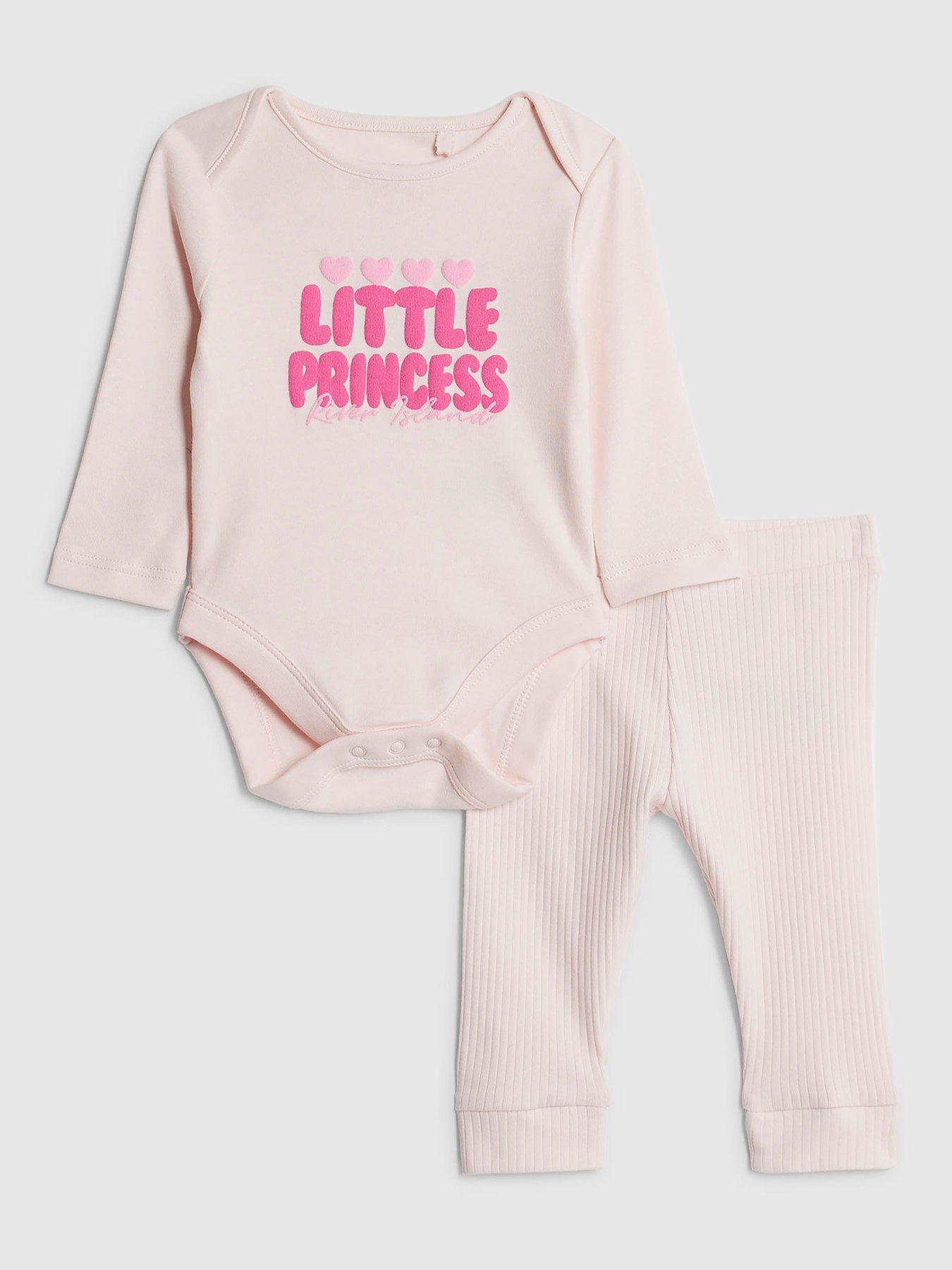River Island Baby Girls Little Princess Top Set - Pink