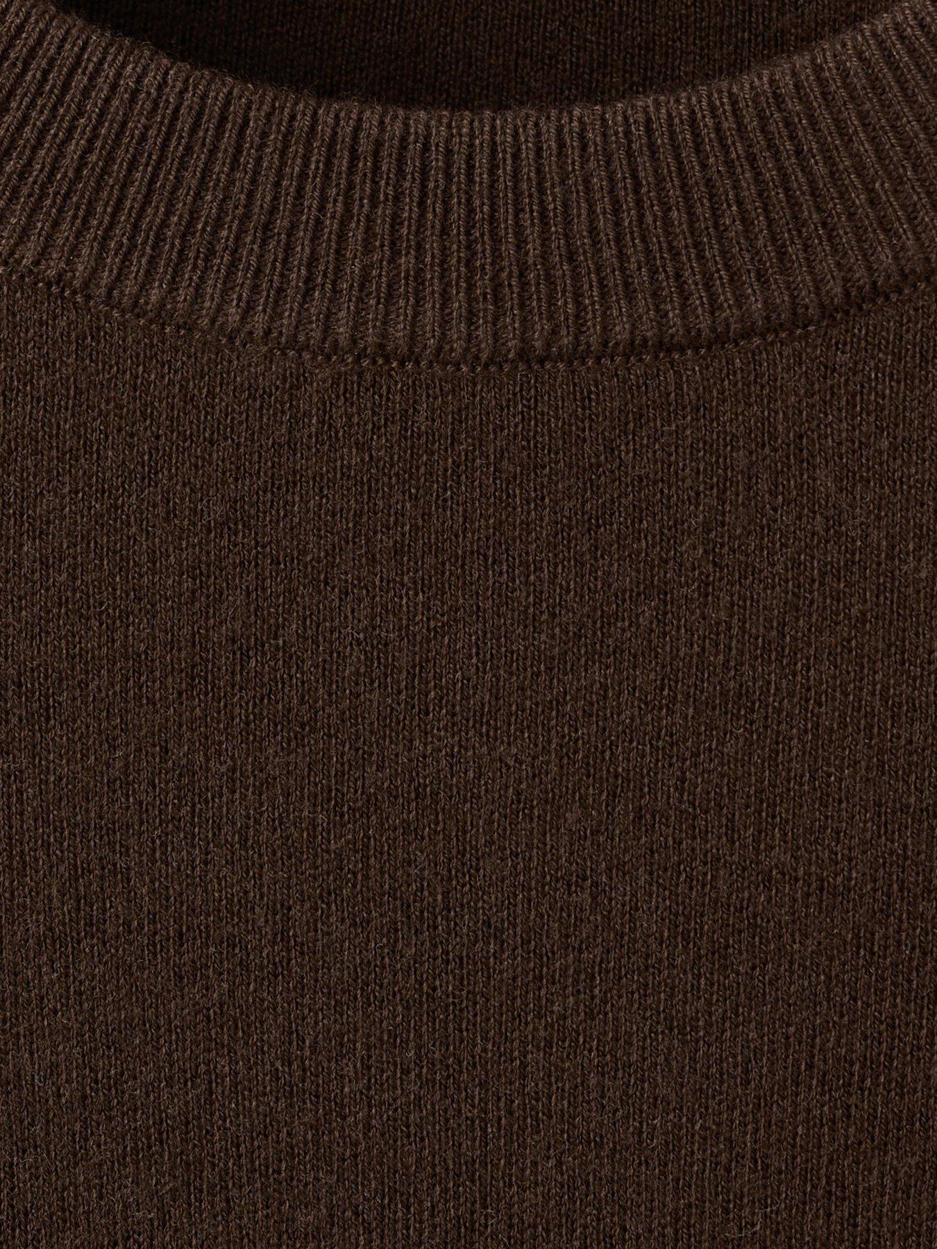 Mango Jumper With Lace Detail - Brown | Very