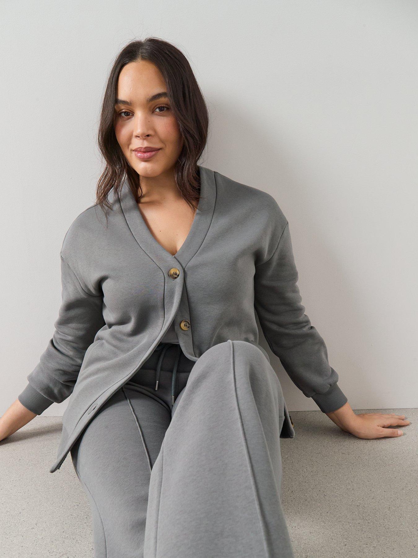 Image 4 of 6 of The Very Collection Curve Wide Leg Jogger - Dark Grey