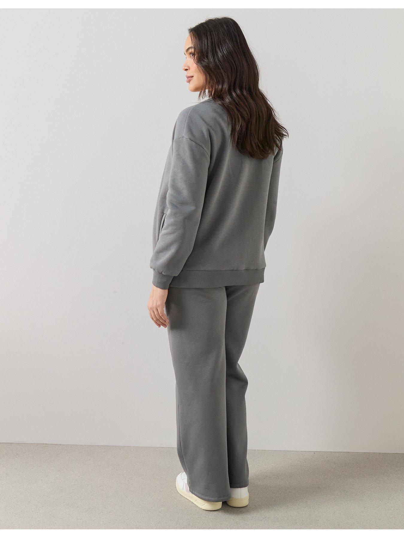 Image 5 of 6 of The Very Collection Curve Wide Leg Jogger - Dark Grey