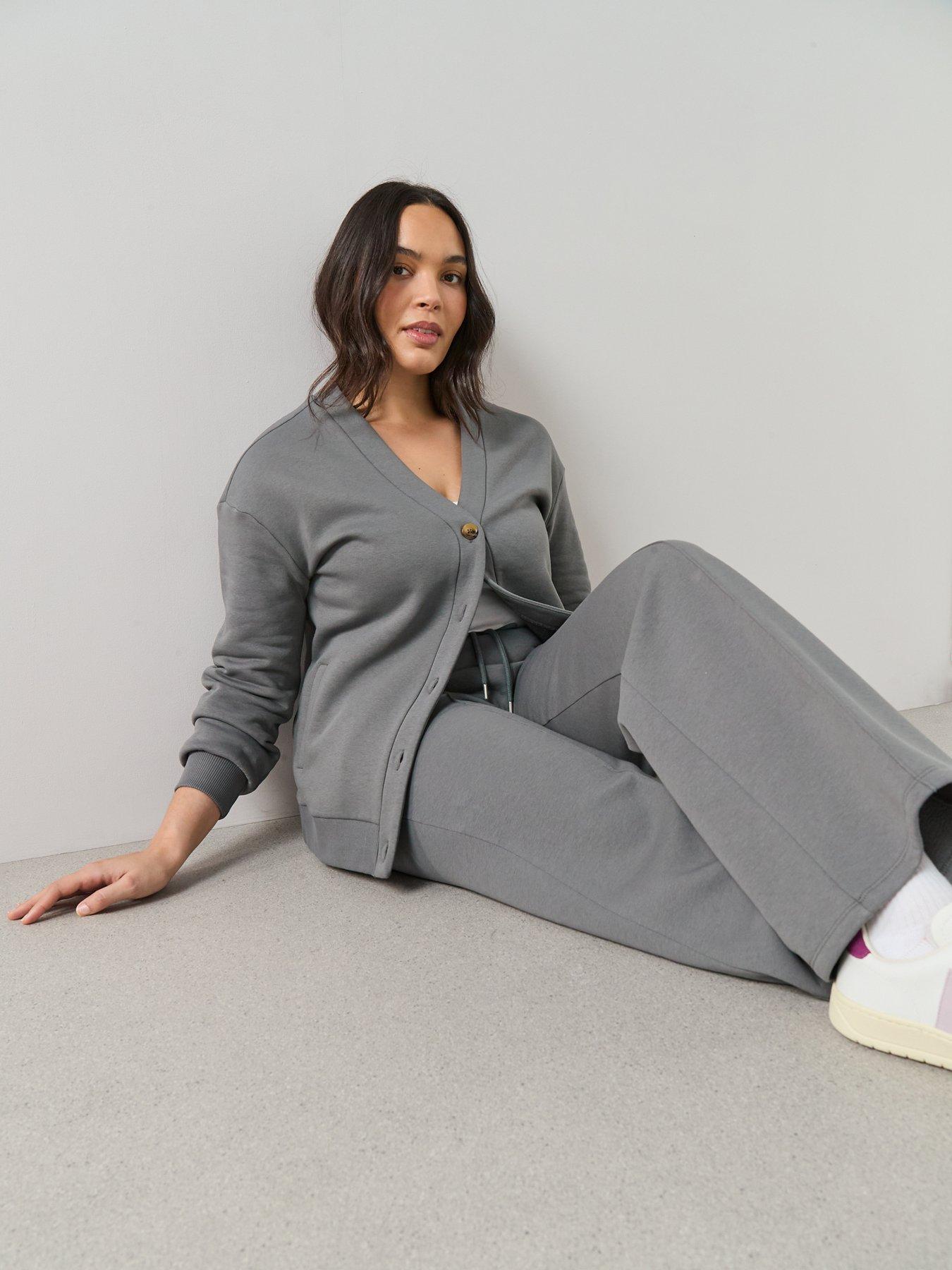 Image 6 of 6 of The Very Collection Curve Wide Leg Jogger - Dark Grey