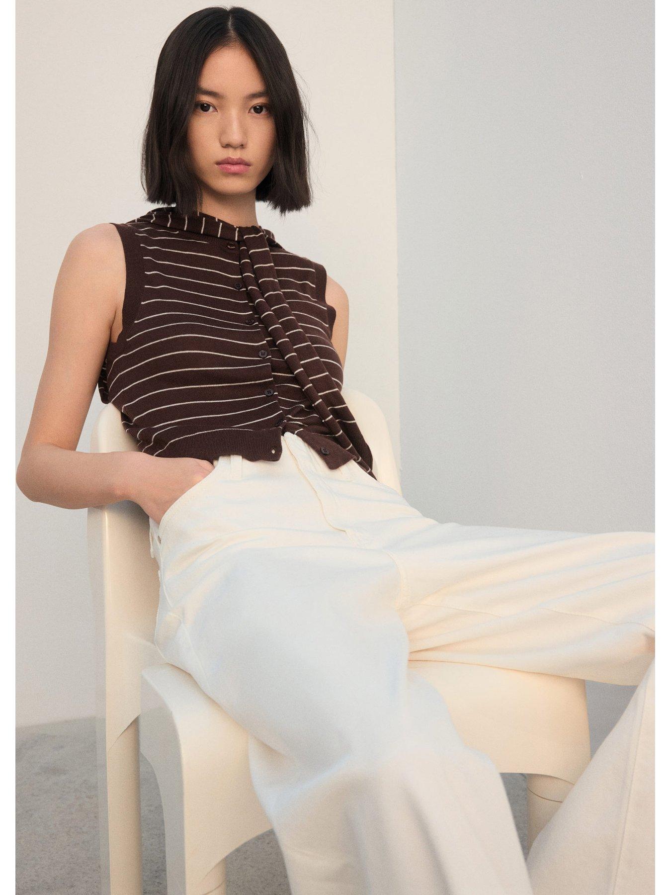 Image 3 of 7 of Mango Jersey-knit Waistcoat - Brown