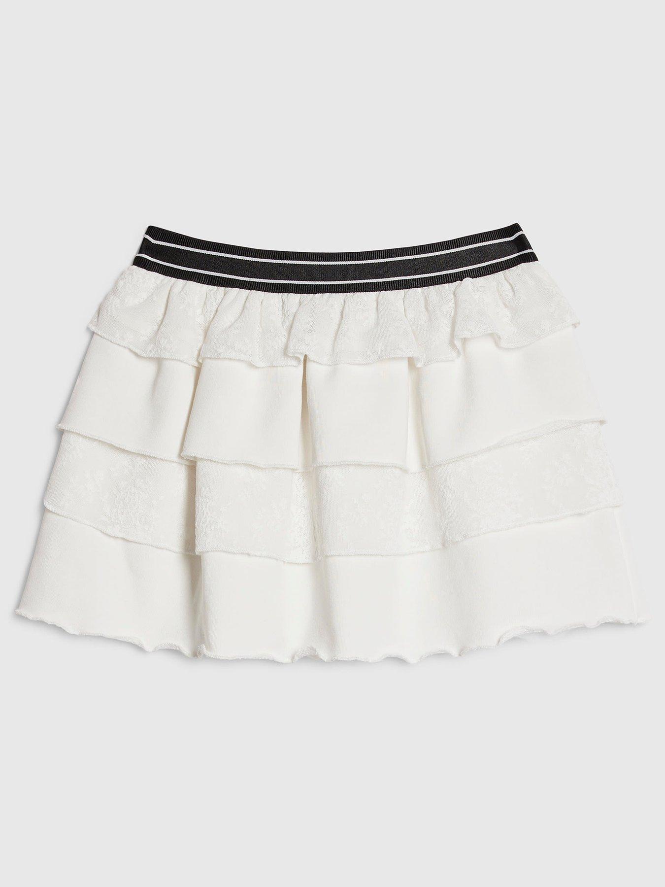 River Island Older Girls Tiered Rara Skirt - White | Very