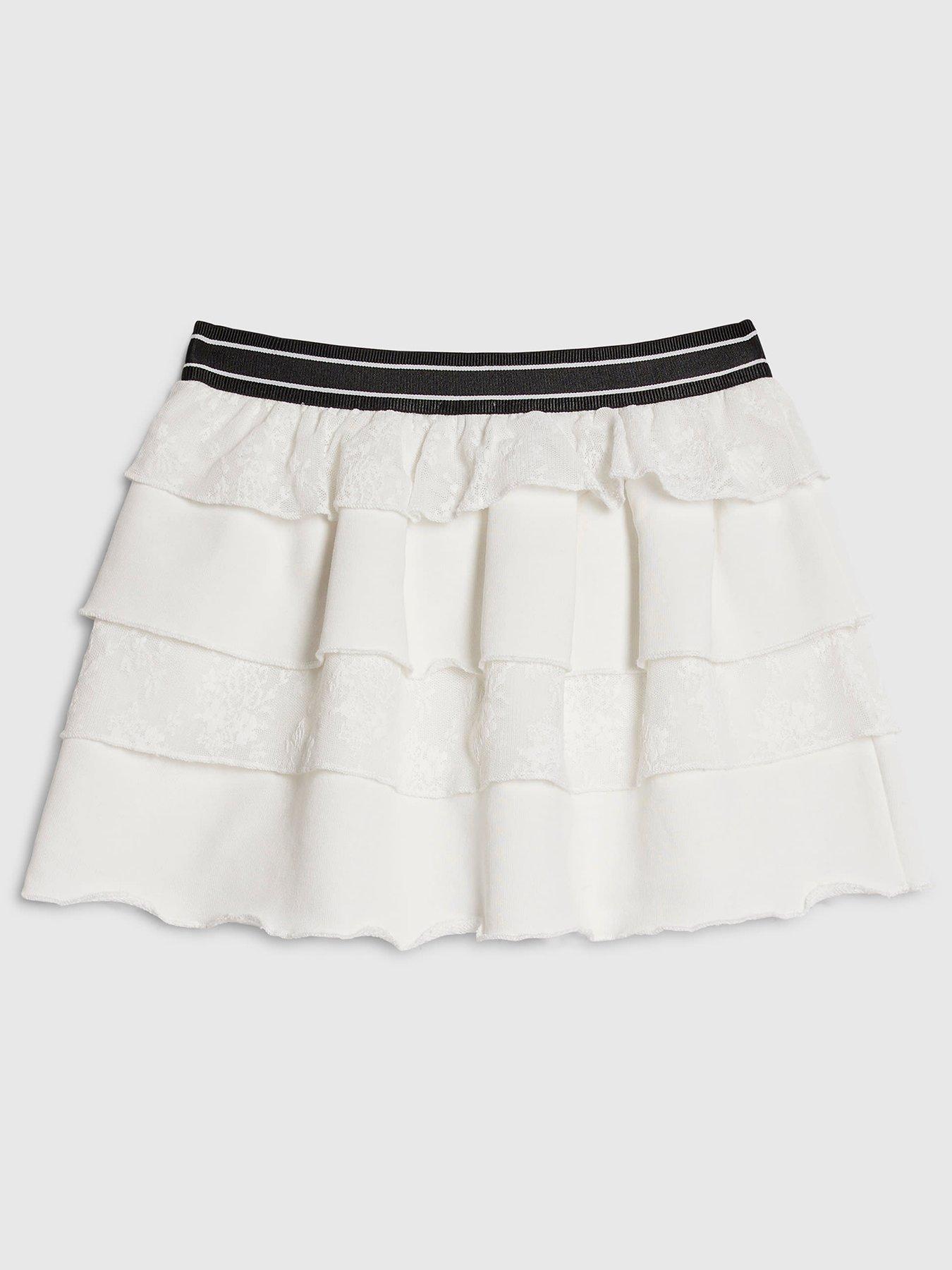 River Island Older Girls Tiered Rara Skirt - White | Very