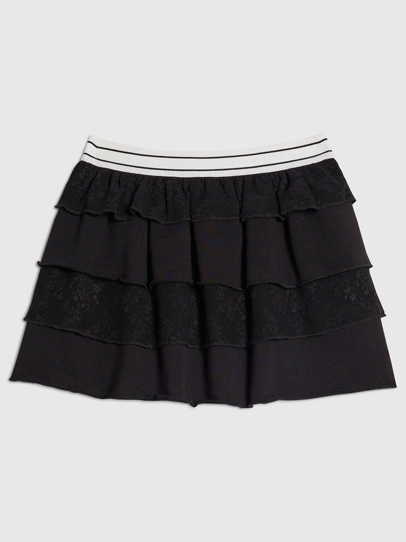 River Island Older Girls Tiered Rara Skirt - Black