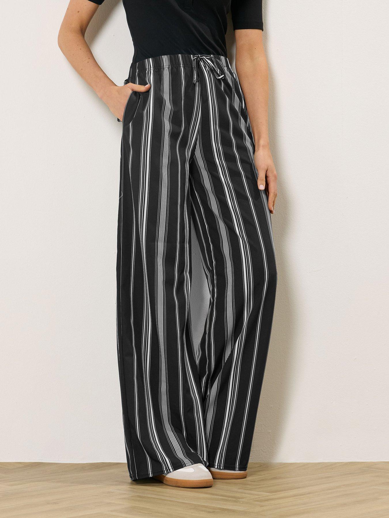 Long Tall Sally Tall Stripe Wide Leg Trouser 36"