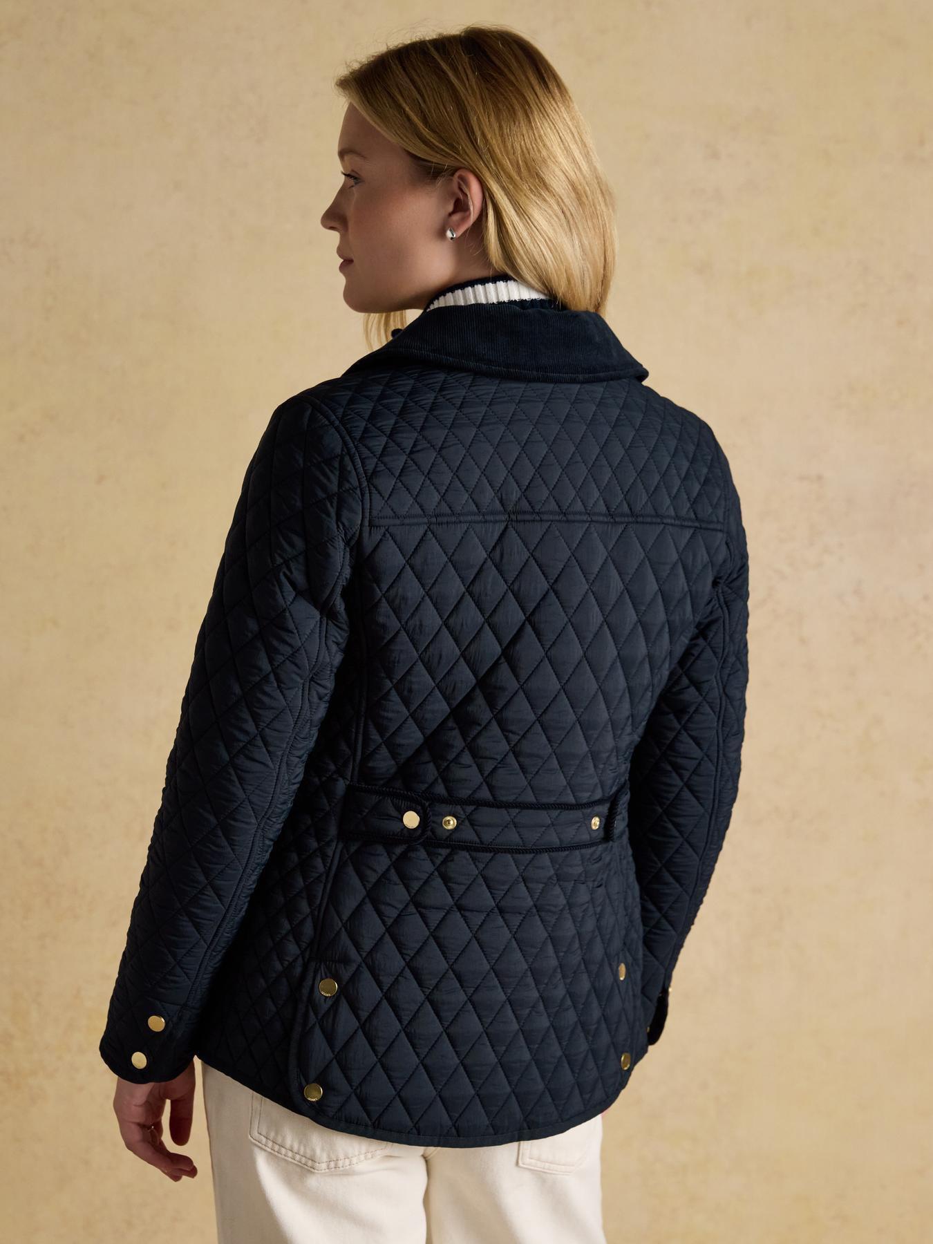 Image 2 of 7 of Joules Highclere Showerproof Diamond Quilted Jacket - Navy