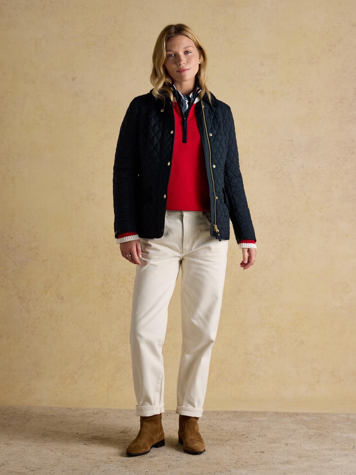 Image 3 of 7 of Joules Highclere Showerproof Diamond Quilted Jacket - Navy
