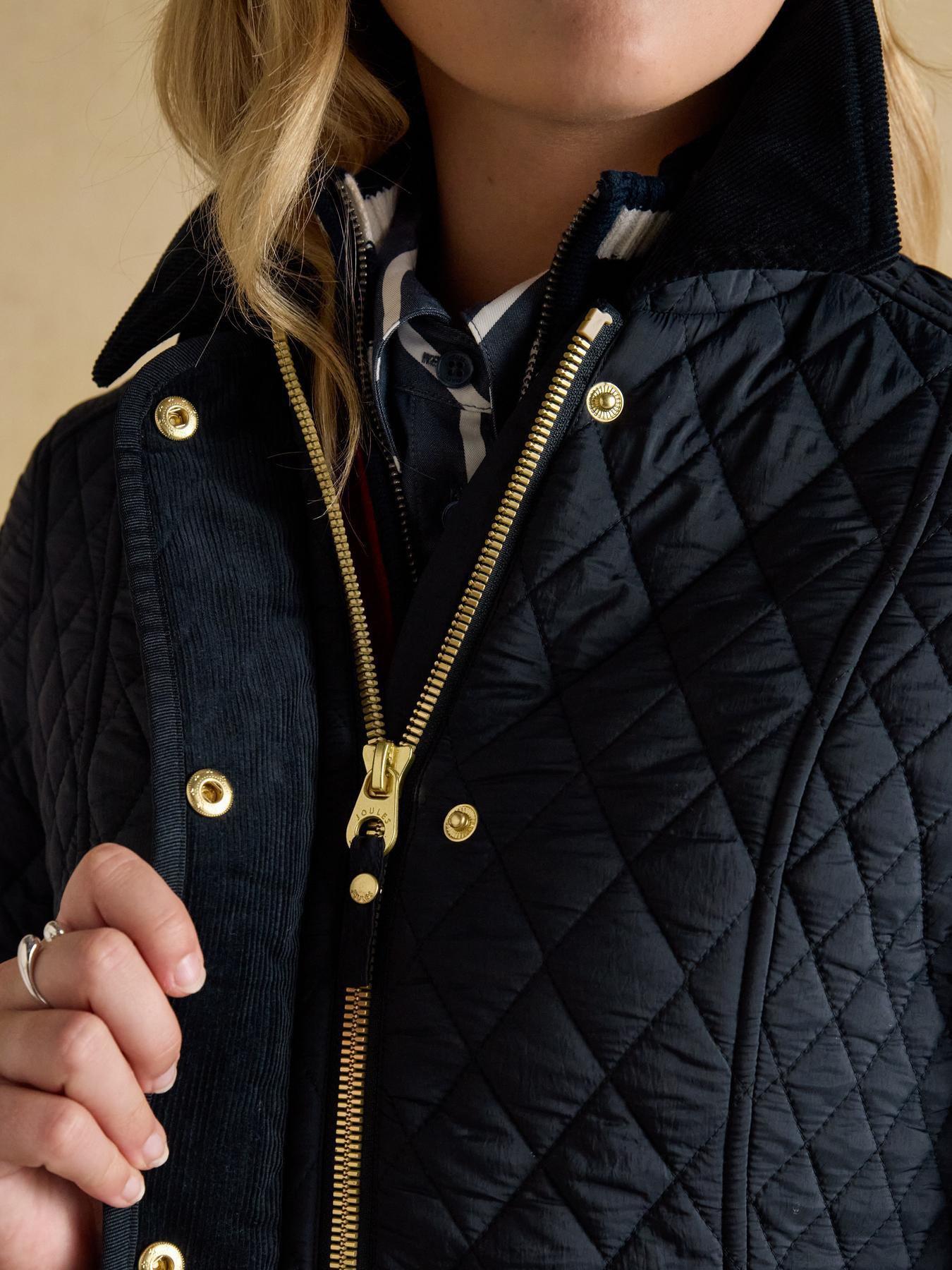 Image 7 of 7 of Joules Highclere Showerproof Diamond Quilted Jacket - Navy
