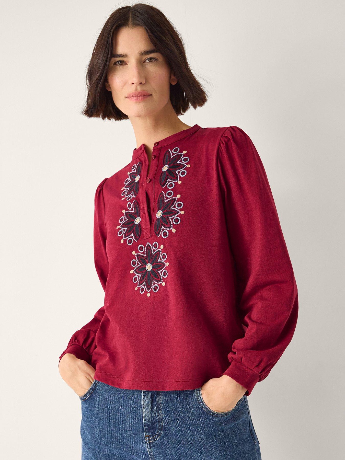 Image 4 of 5 of Monsoon Esme Emb Jersey Top
