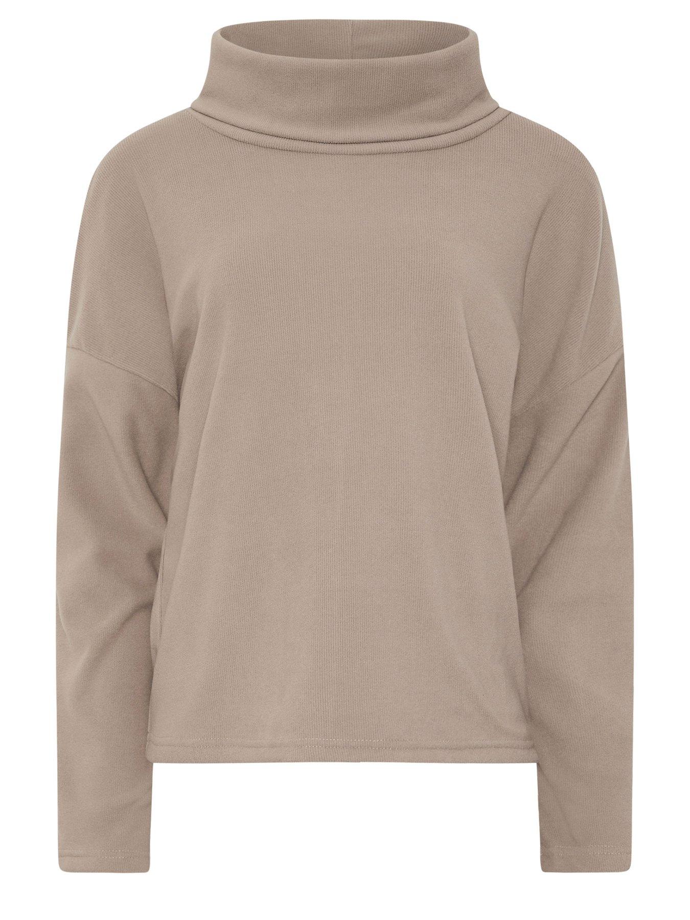 Image 5 of 5 of Long Tall Sally Tall Roll Neck Brushed Rib Shoulder